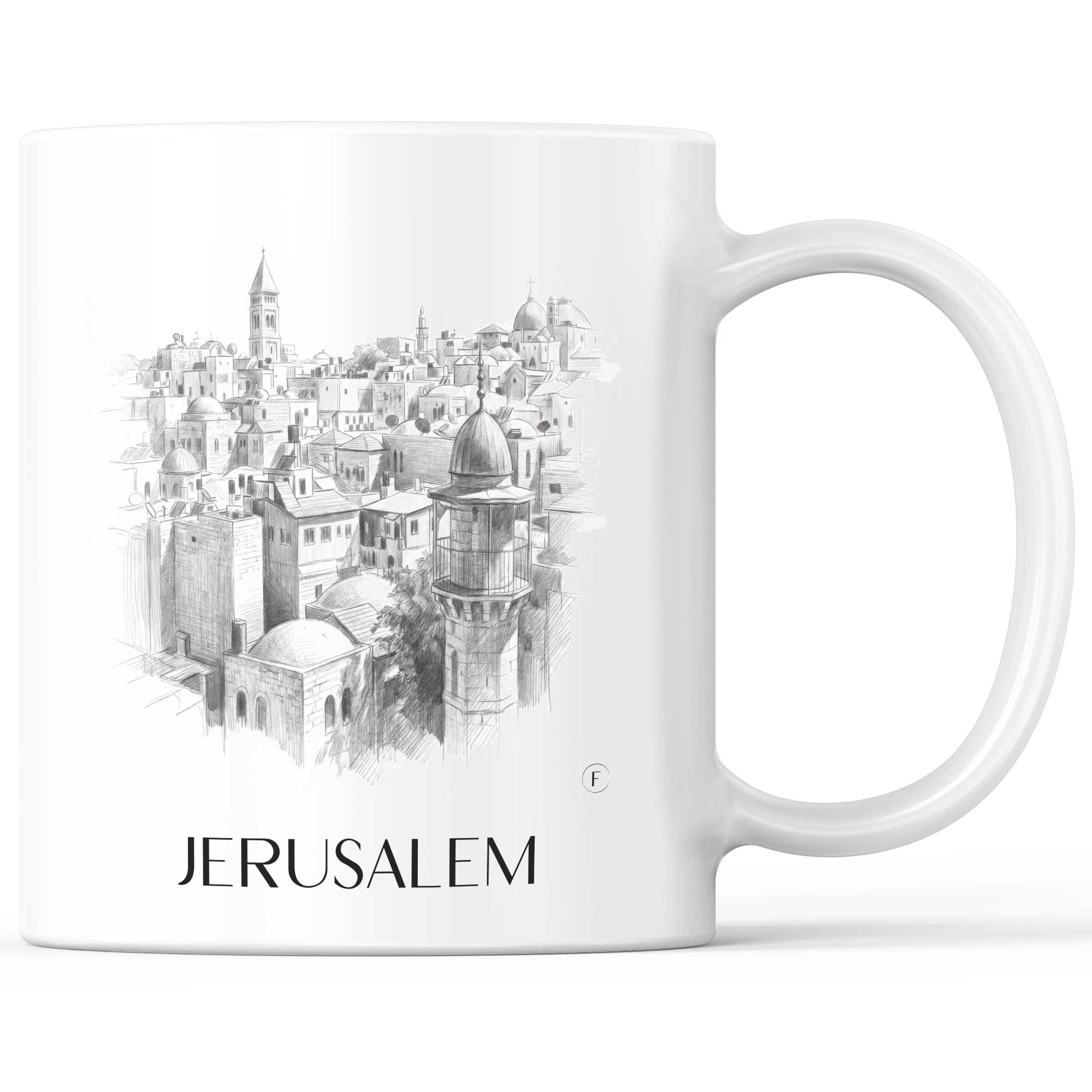 Jerusalem - Israel Becher - Kaffeetasse im Zeichnung Stil