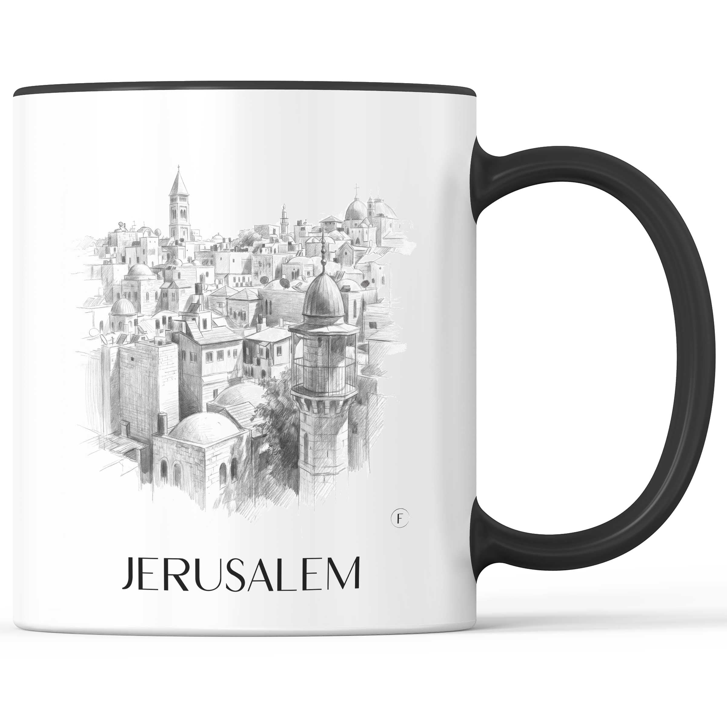 Jerusalem - Israel Becher - Kaffeetasse im Zeichnung Stil