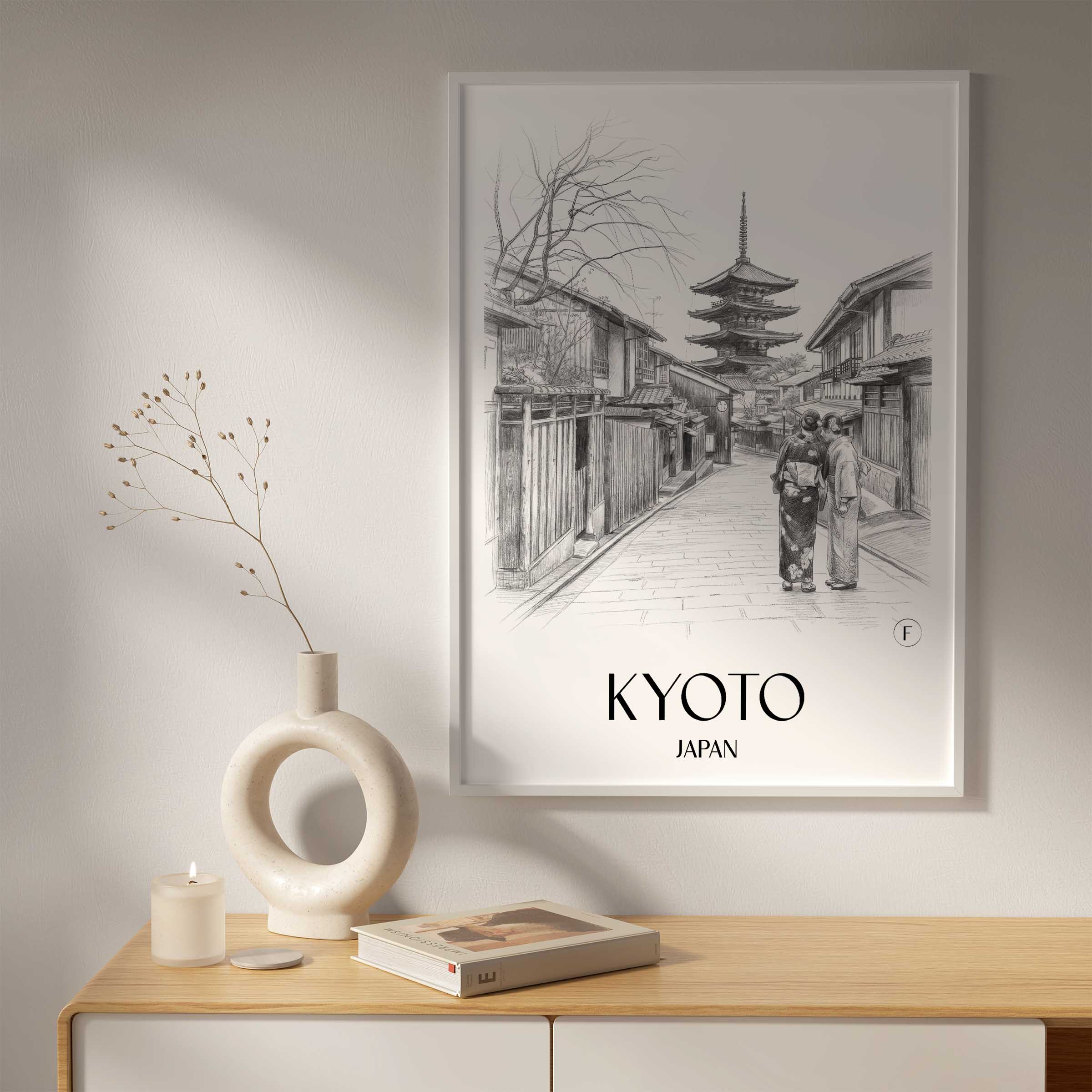 kyoto-japan-poster-bleistift-zeichnung-drawing
