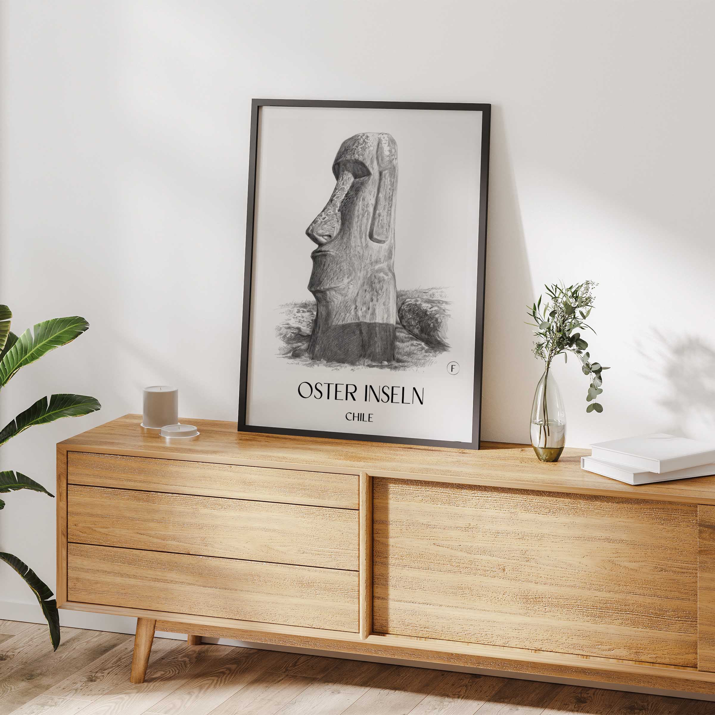 oster-inseln-chile-poster-bleistift-zeichnung-drawing