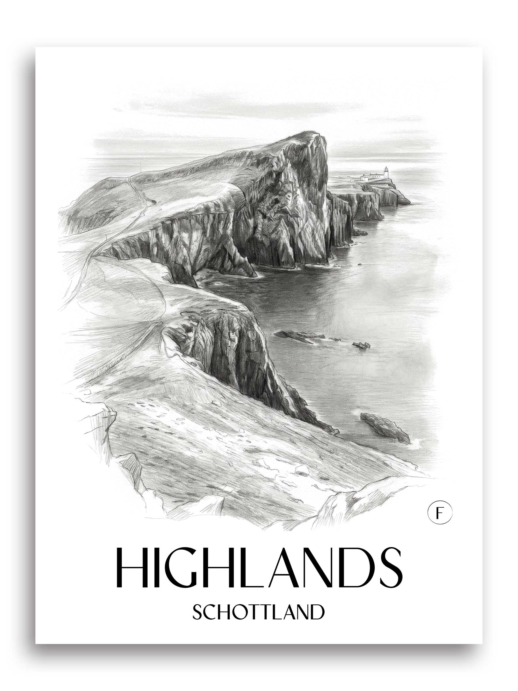 highlands-schottland-poster-bleistift-zeichnung-drawing