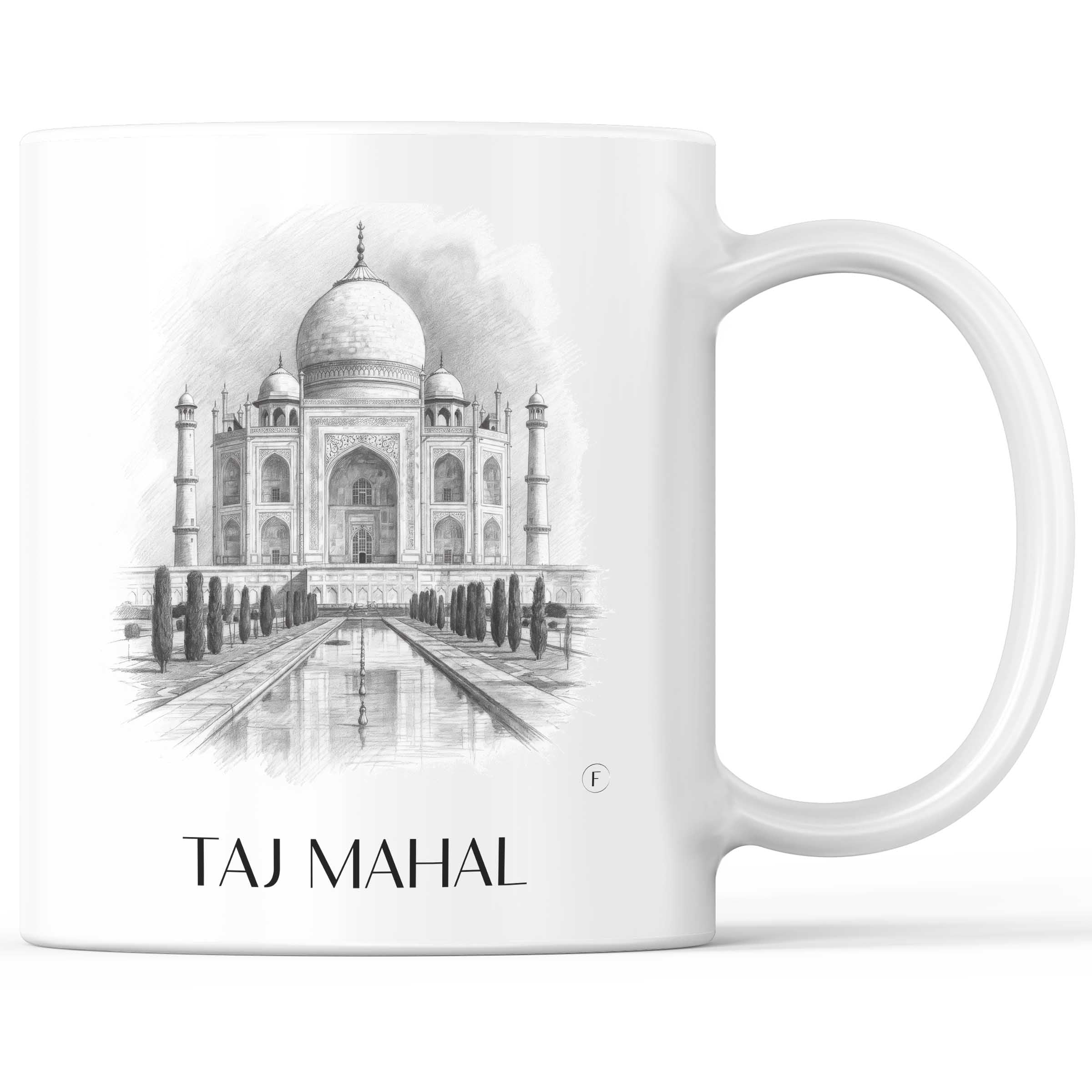 Taj Mahal - Indien Becher - Kaffeetasse im Zeichnung Stil