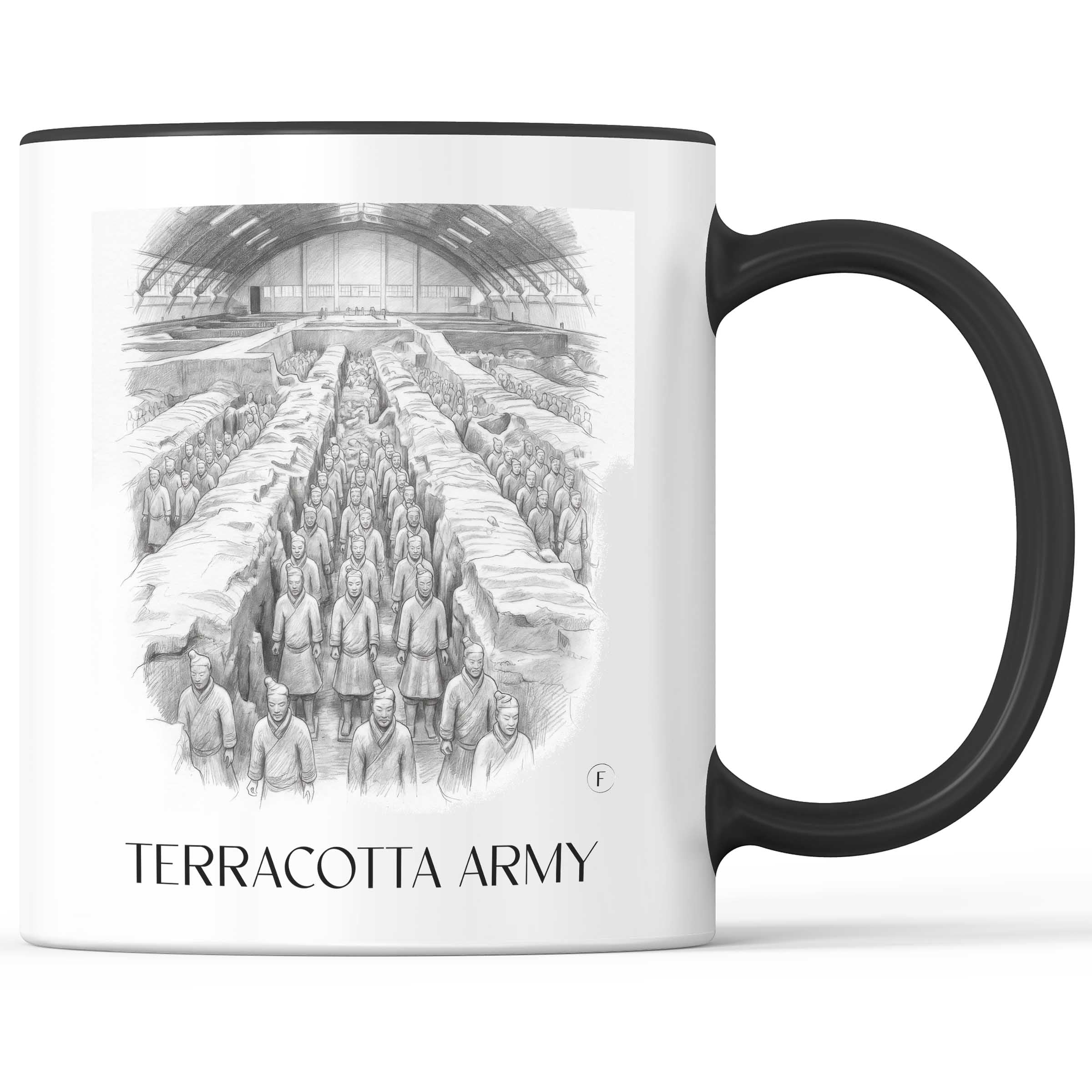 terrakotta Armee - China Becher - Kaffeetasse im Zeichnung Stil