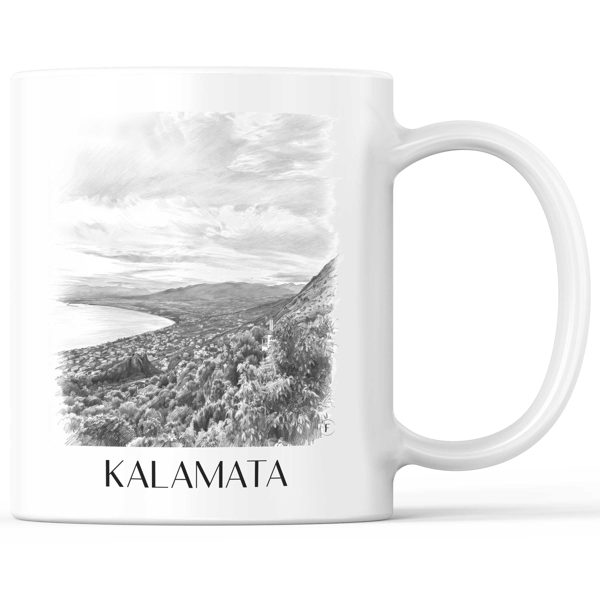 Kalamata - Griechenland Becher - Kaffeetasse im Zeichnung Stil