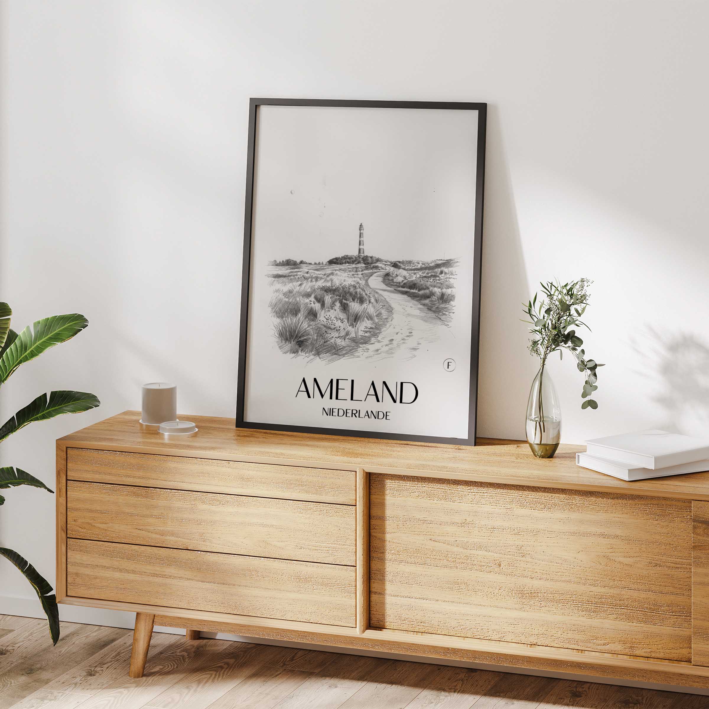 ameland-niederlande-poster-bleistift-zeichnung-drawing