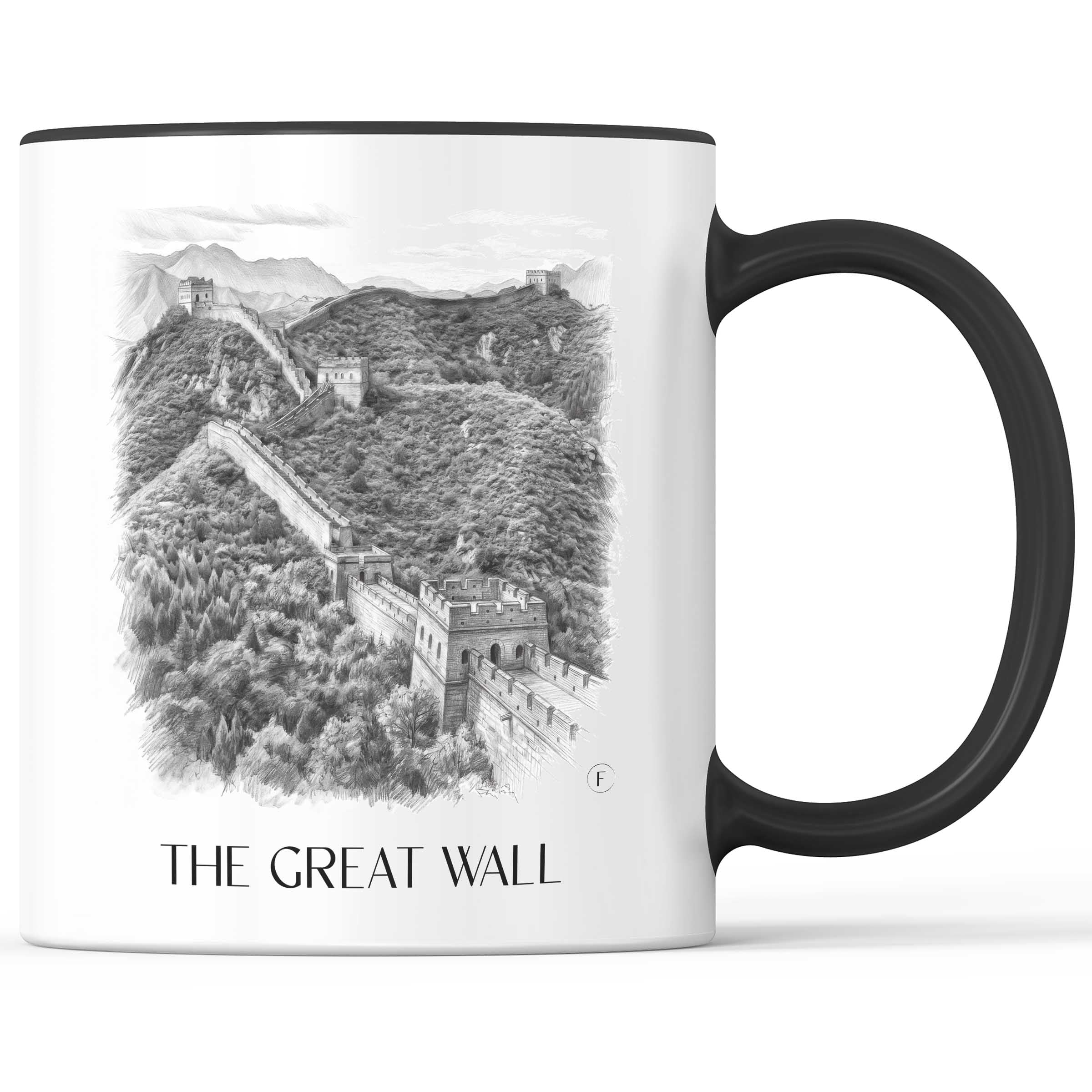 die große Mauer - China Becher - Kaffeetasse im Zeichnung Stil
