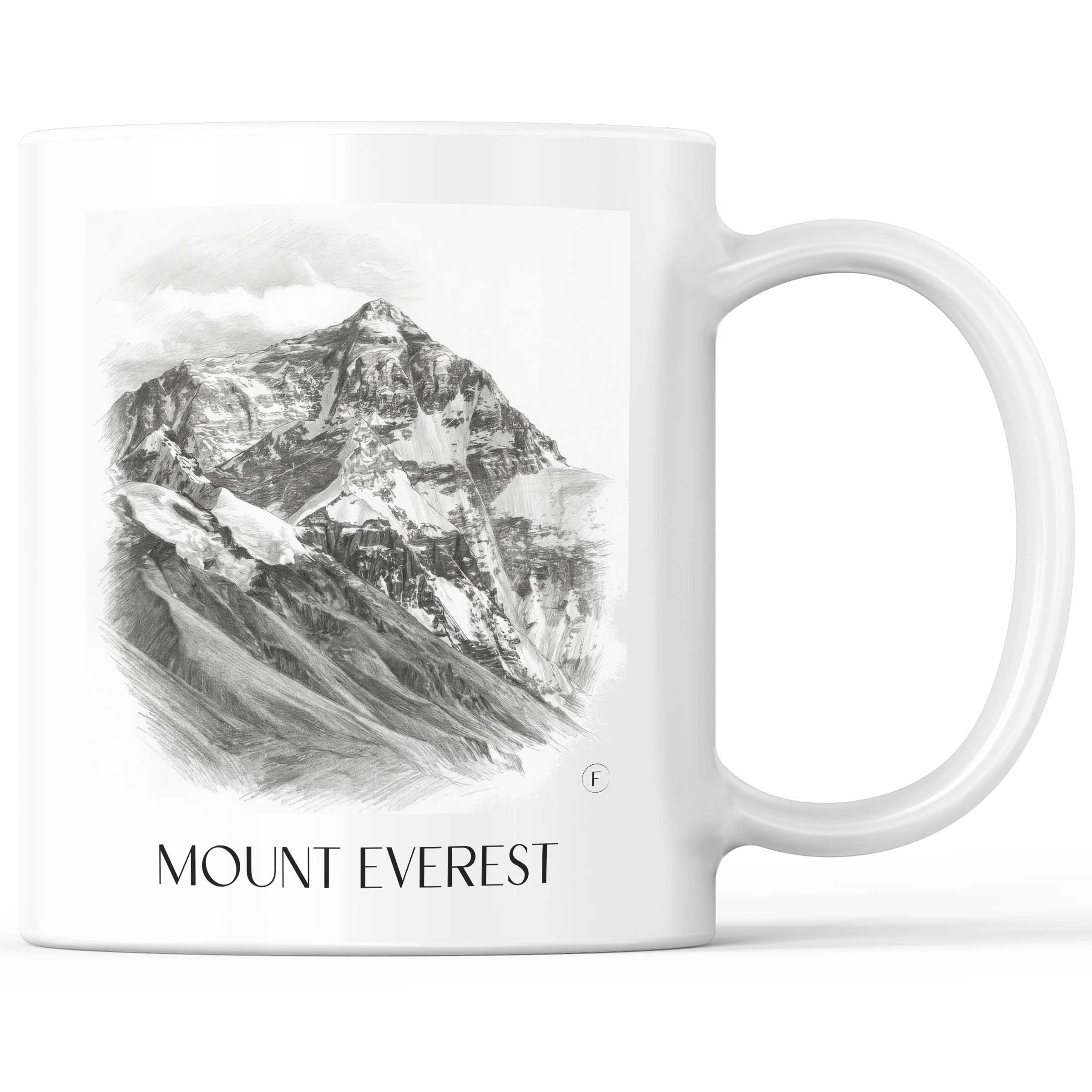 Mount Everest - Himalaya Becher - Kaffeetasse im Zeichnung Stil