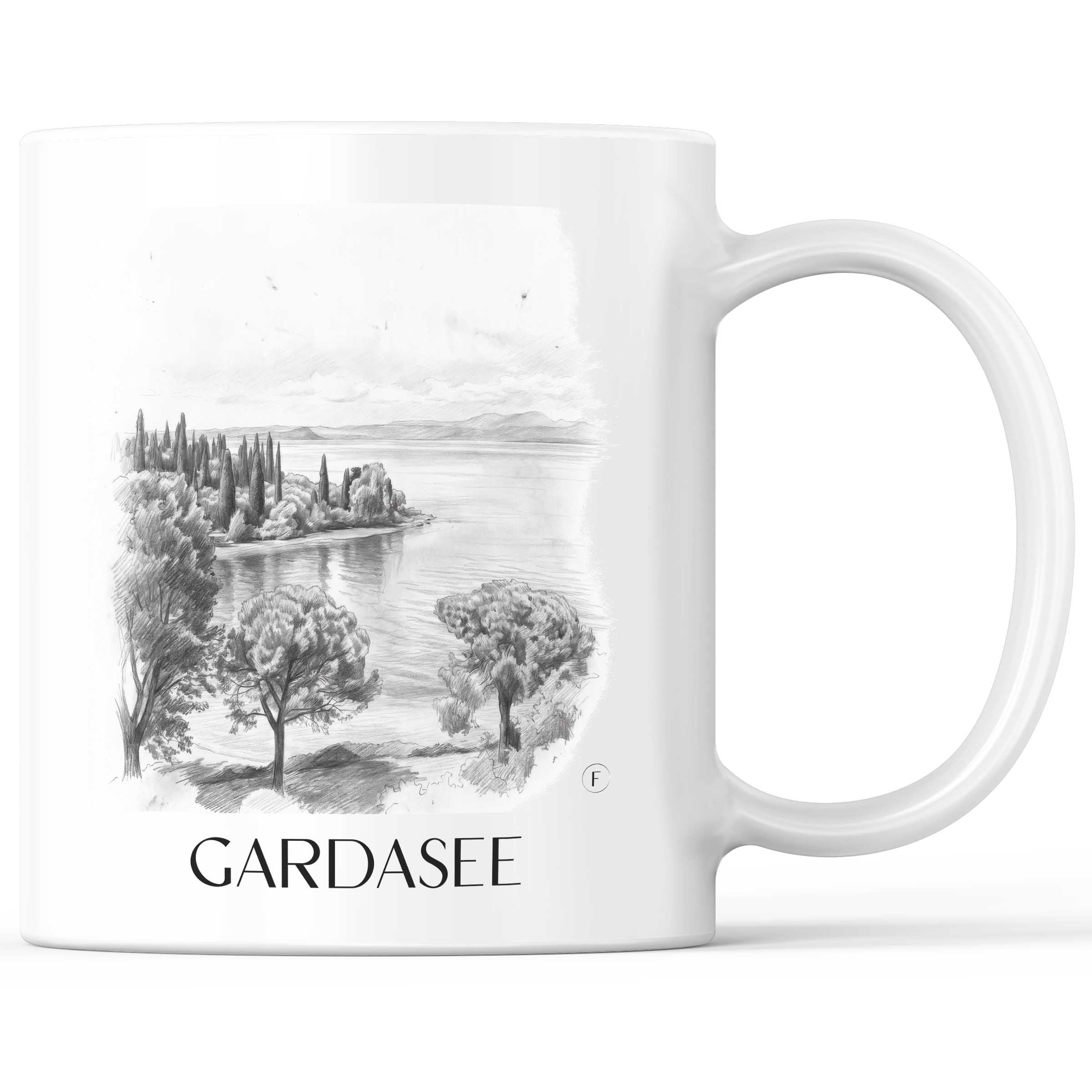 Gardasee - Italien Becher - Kaffeetasse im Zeichnung Stil