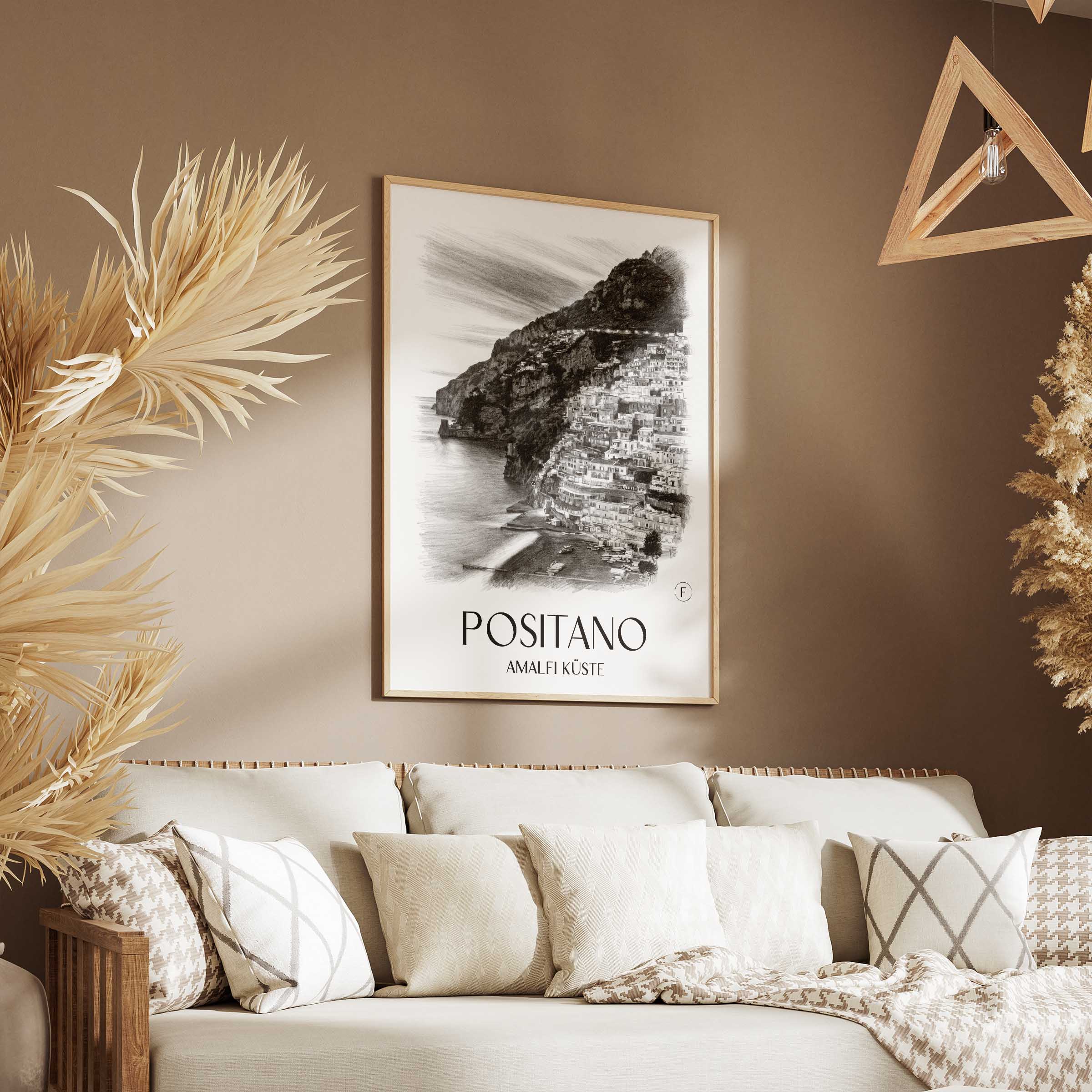 positano-amalfi-küste-italien-poster-bleistift-zeichnung-drawing