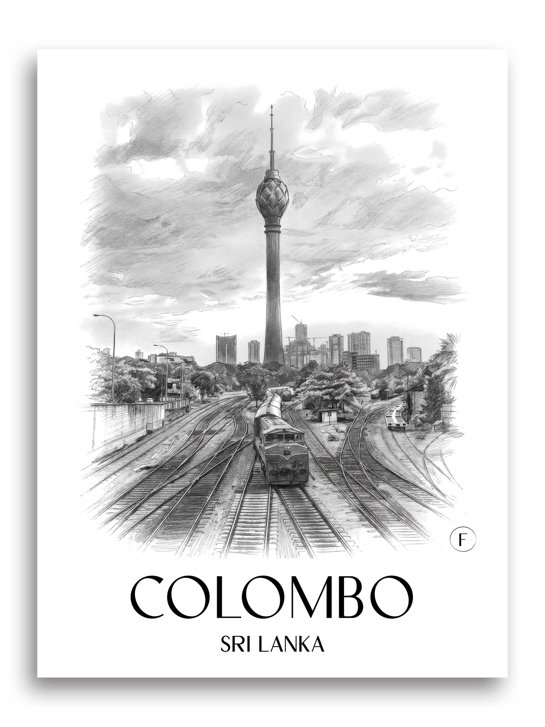 Colombo Poster - - Sri Lanka Kunstdruck - Zeichnung von A4 bis A1