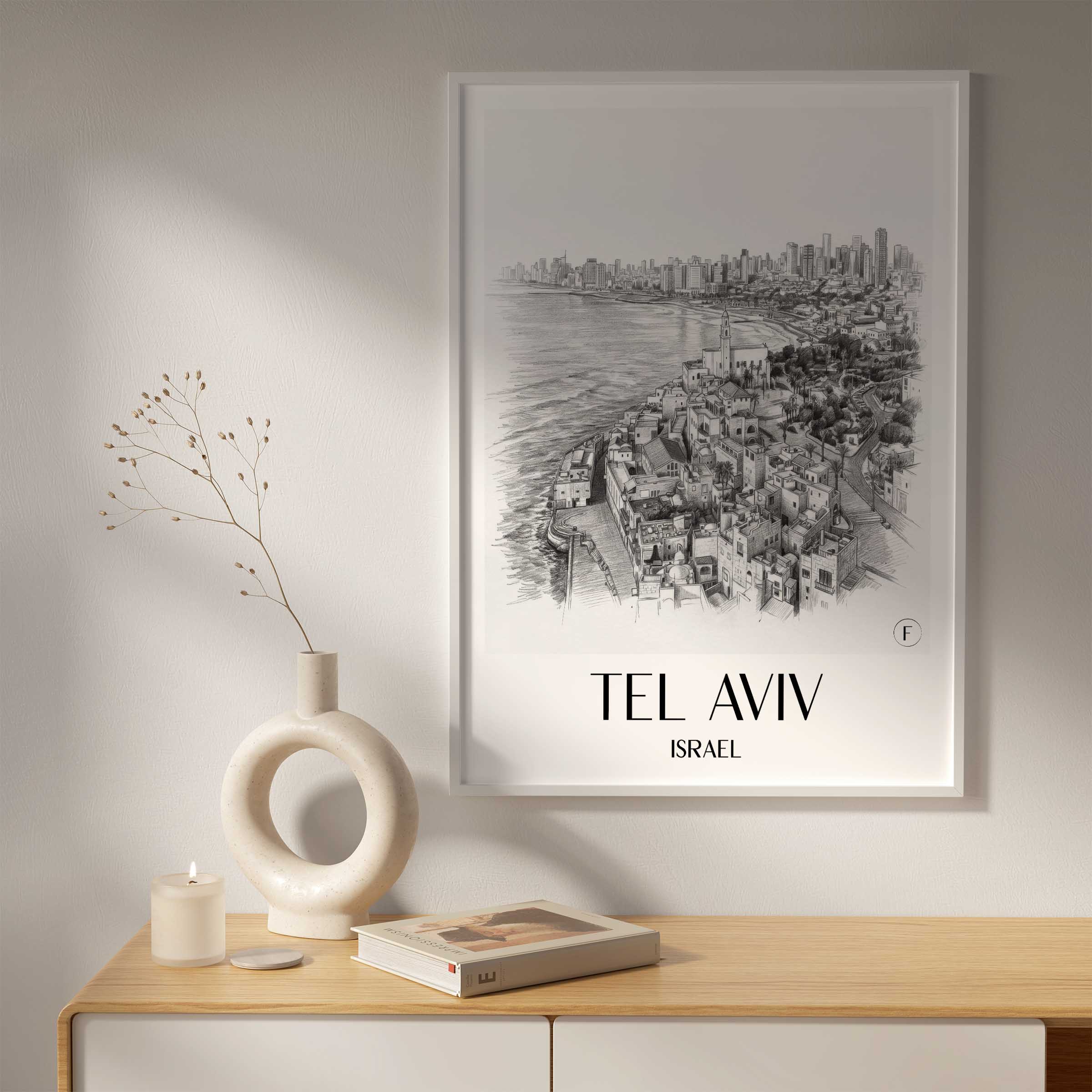 tel-aviv-israel-poster-bleistift-zeichnung-drawing