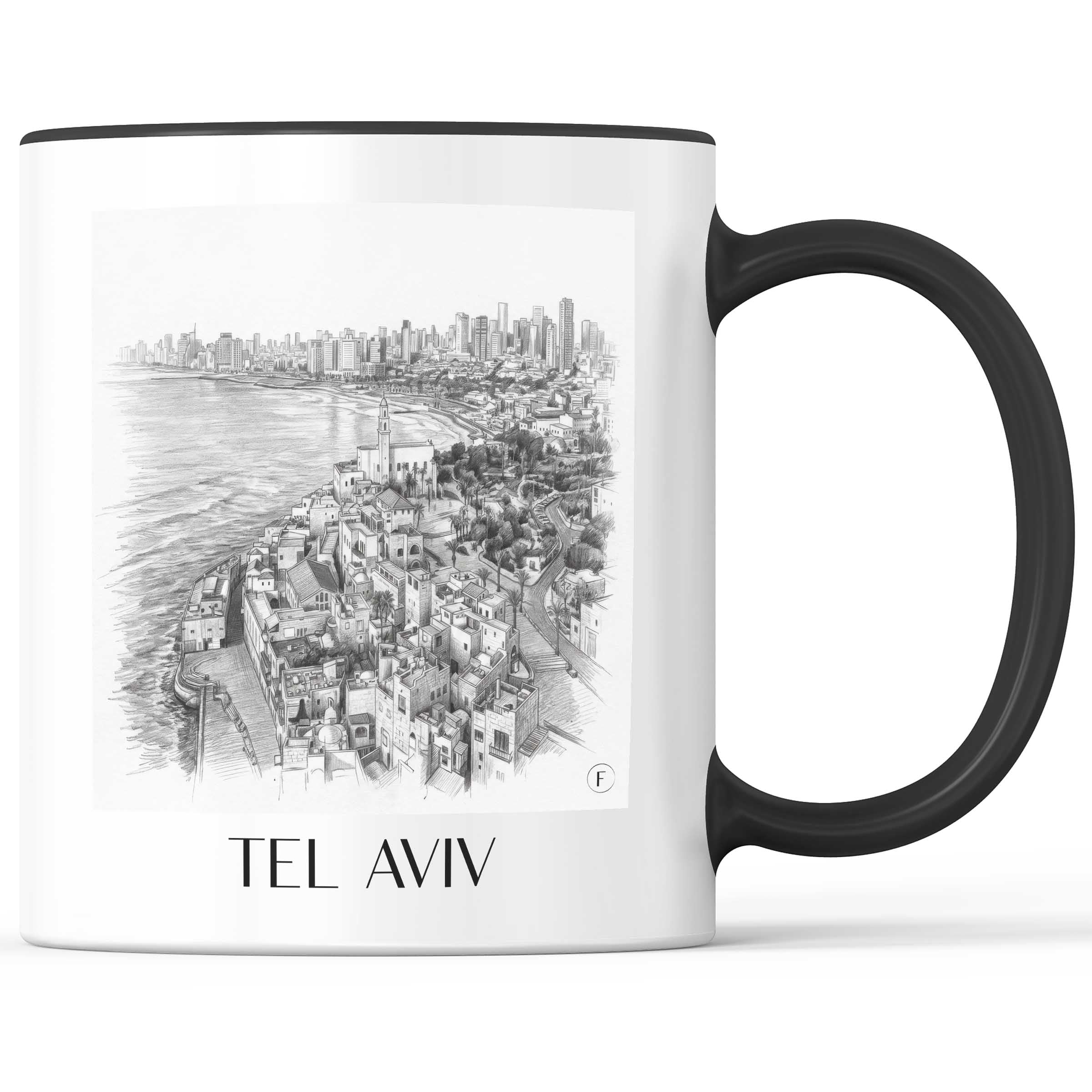 Tel Aviv - Israel Becher - Kaffeetasse im Zeichnung Stil