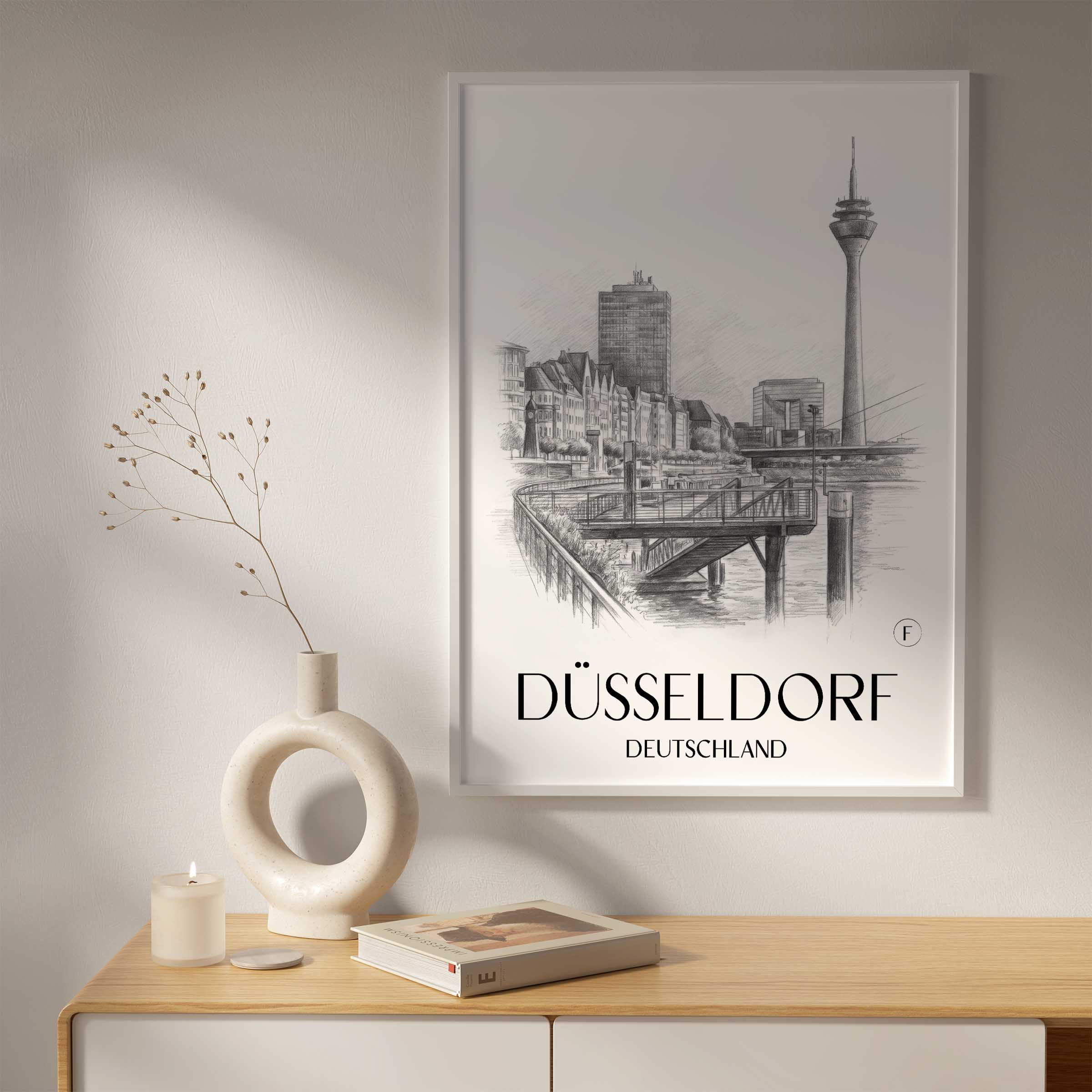 düsseldorf-deutschland-poster-bleistift-zeichnung-drawing