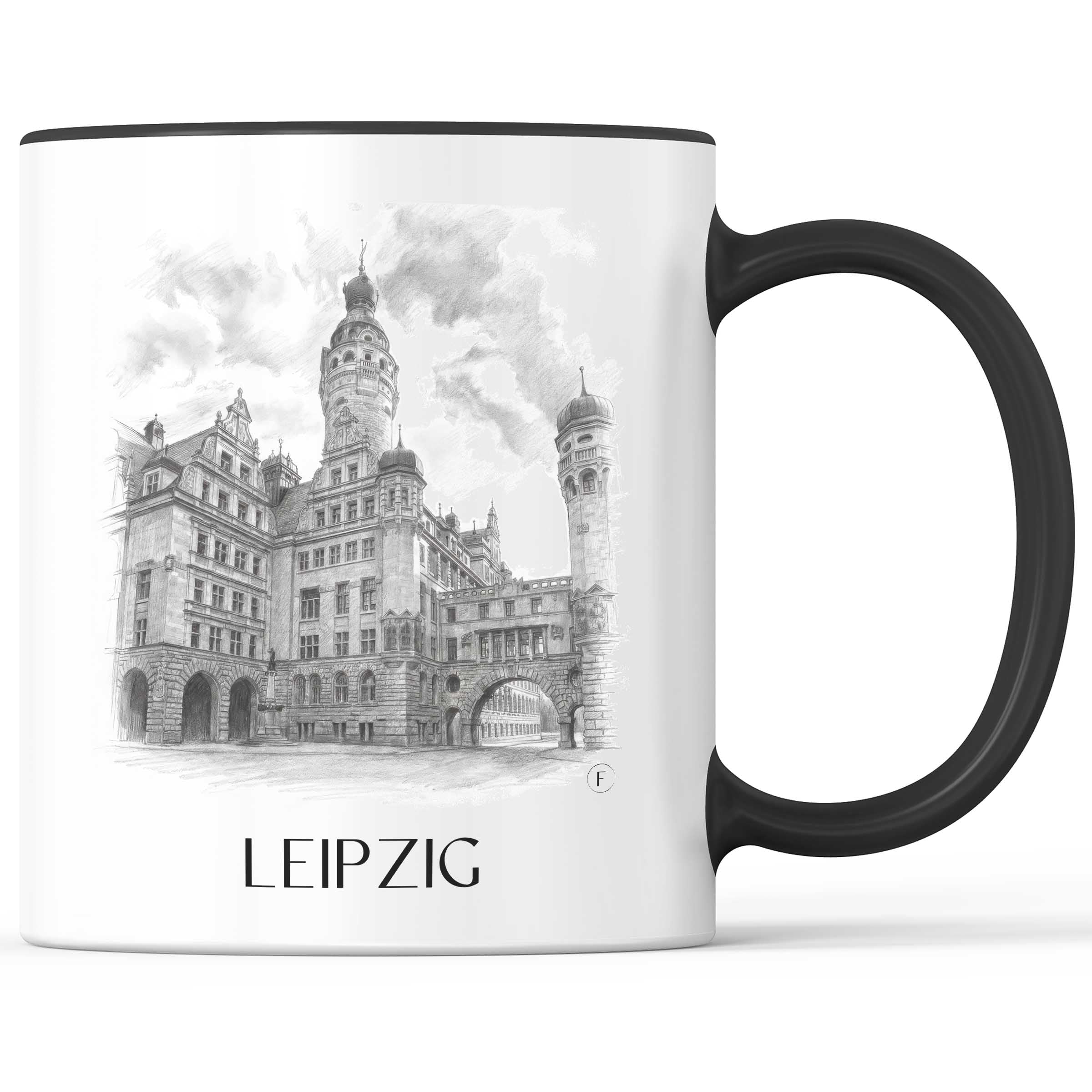 Leipzig - Deutschland Becher - Kaffeetasse im Zeichnung Stil