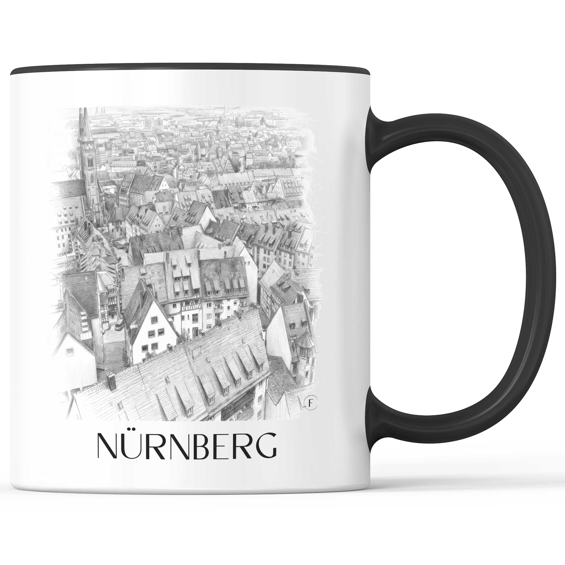nürnberg-deutschland-kaffeebecher-bleistift-zeichnung-drawing