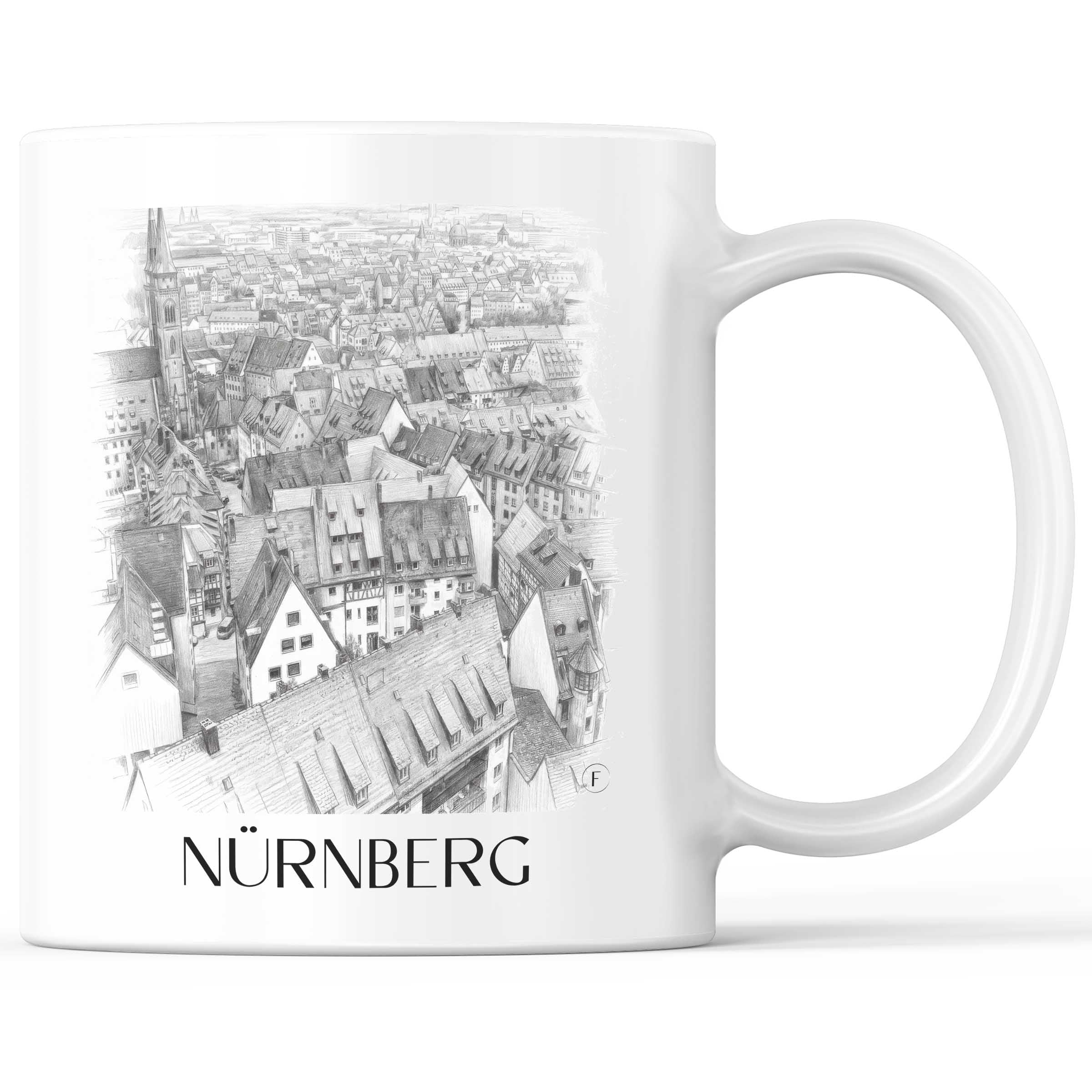 Nürnberg - Deutschland Becher - Kaffeetasse im Zeichnung Stil
