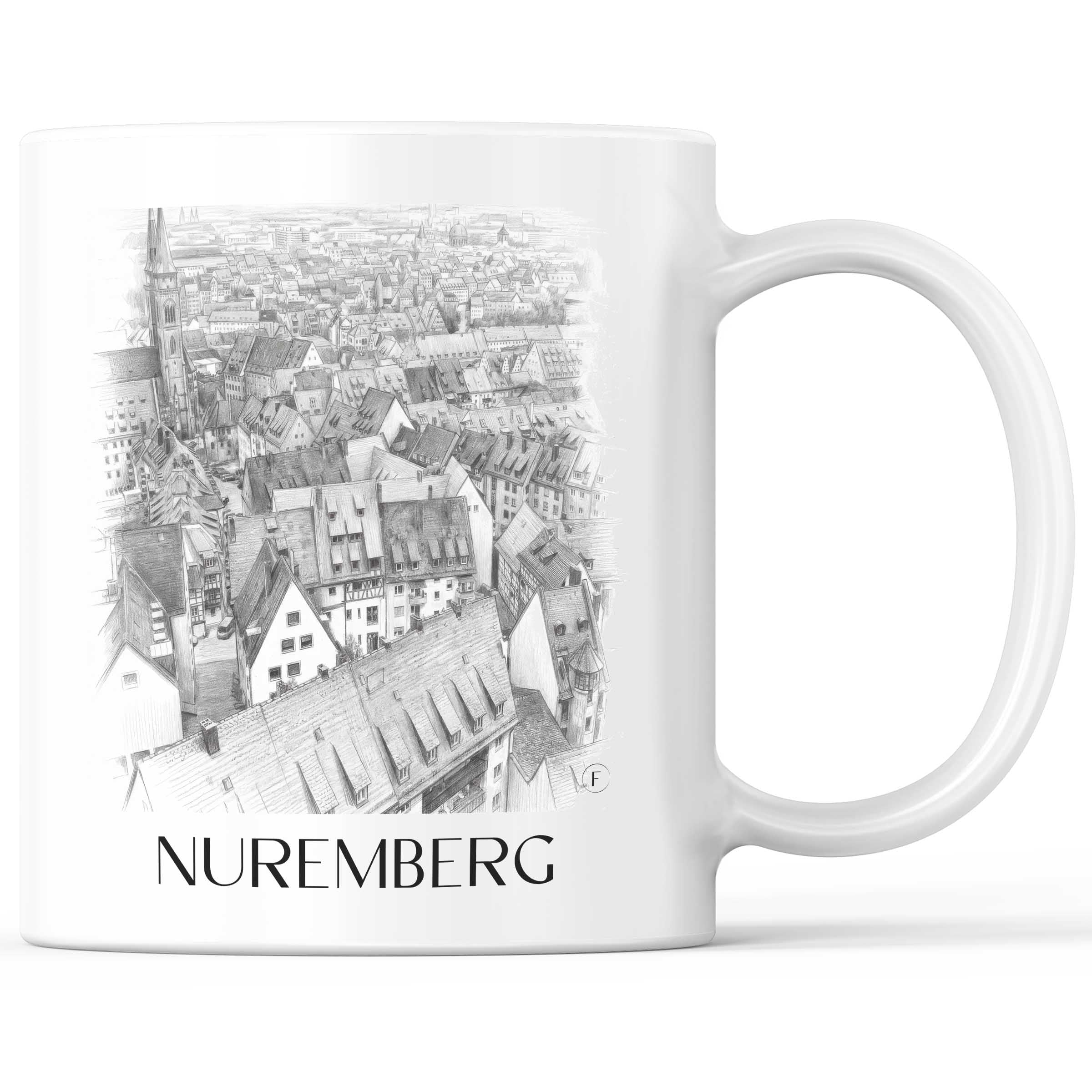 Nürnberg - Deutschland Becher - Kaffeetasse im Zeichnung Stil