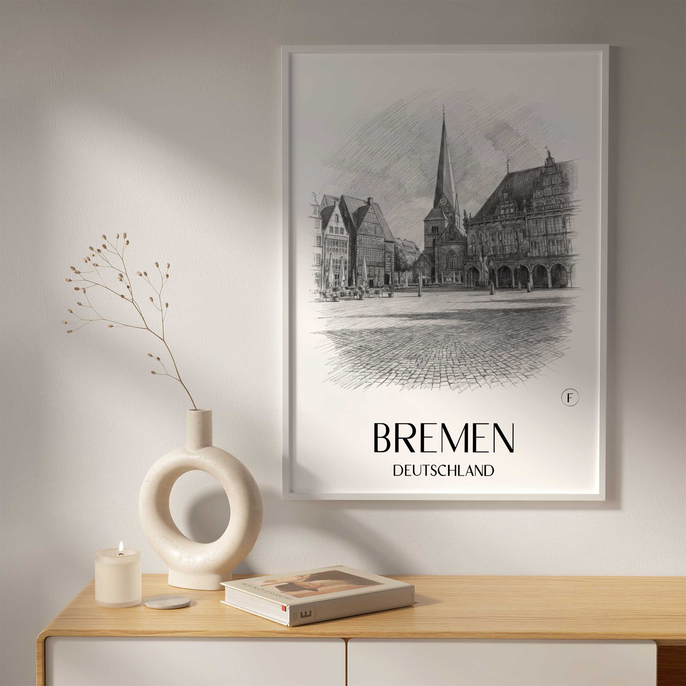 bremen-deutschland-poster-bleistift-zeichnung-drawing