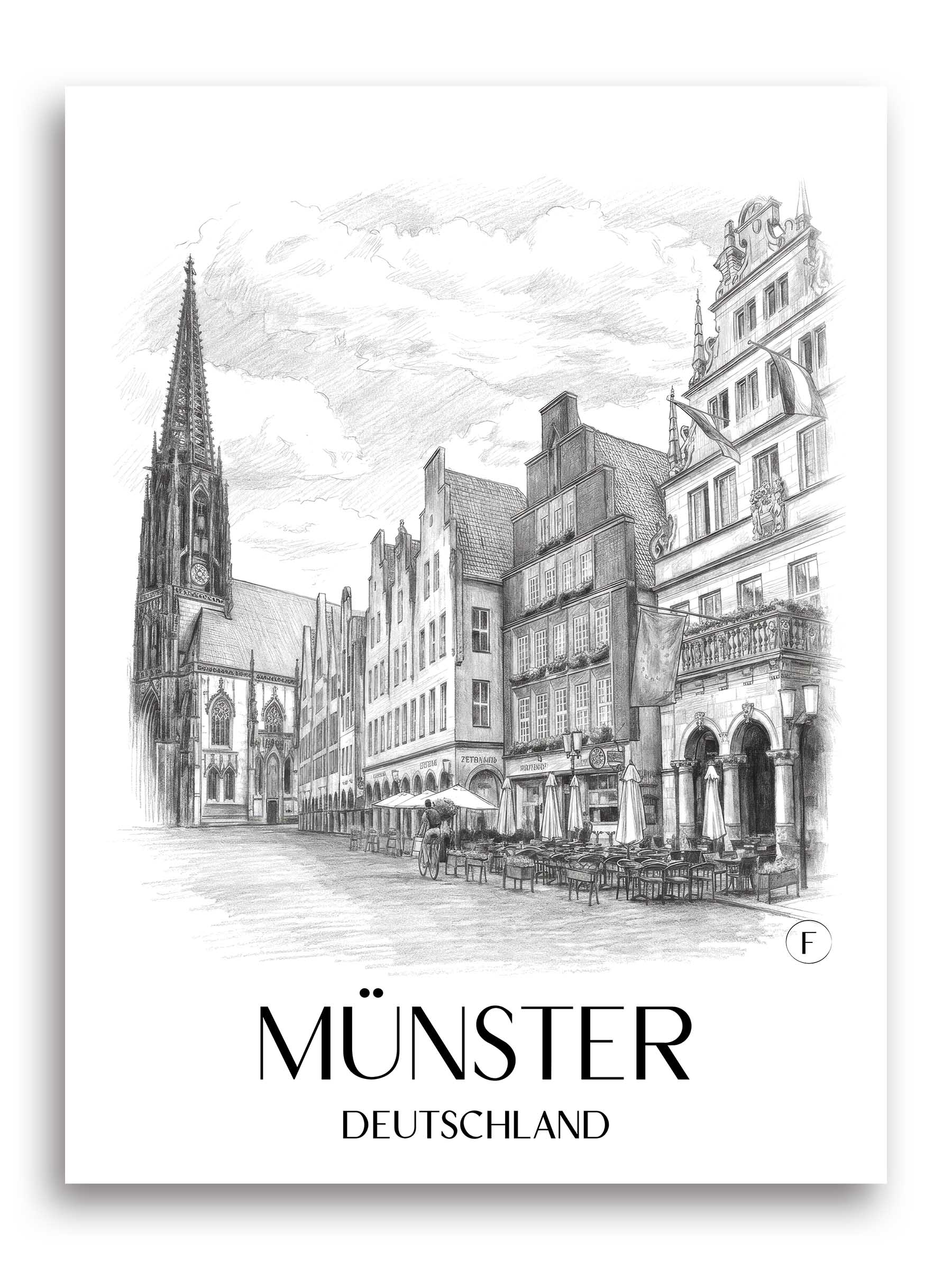 münster-deutschland-poster-bleistift-zeichnung-drawing