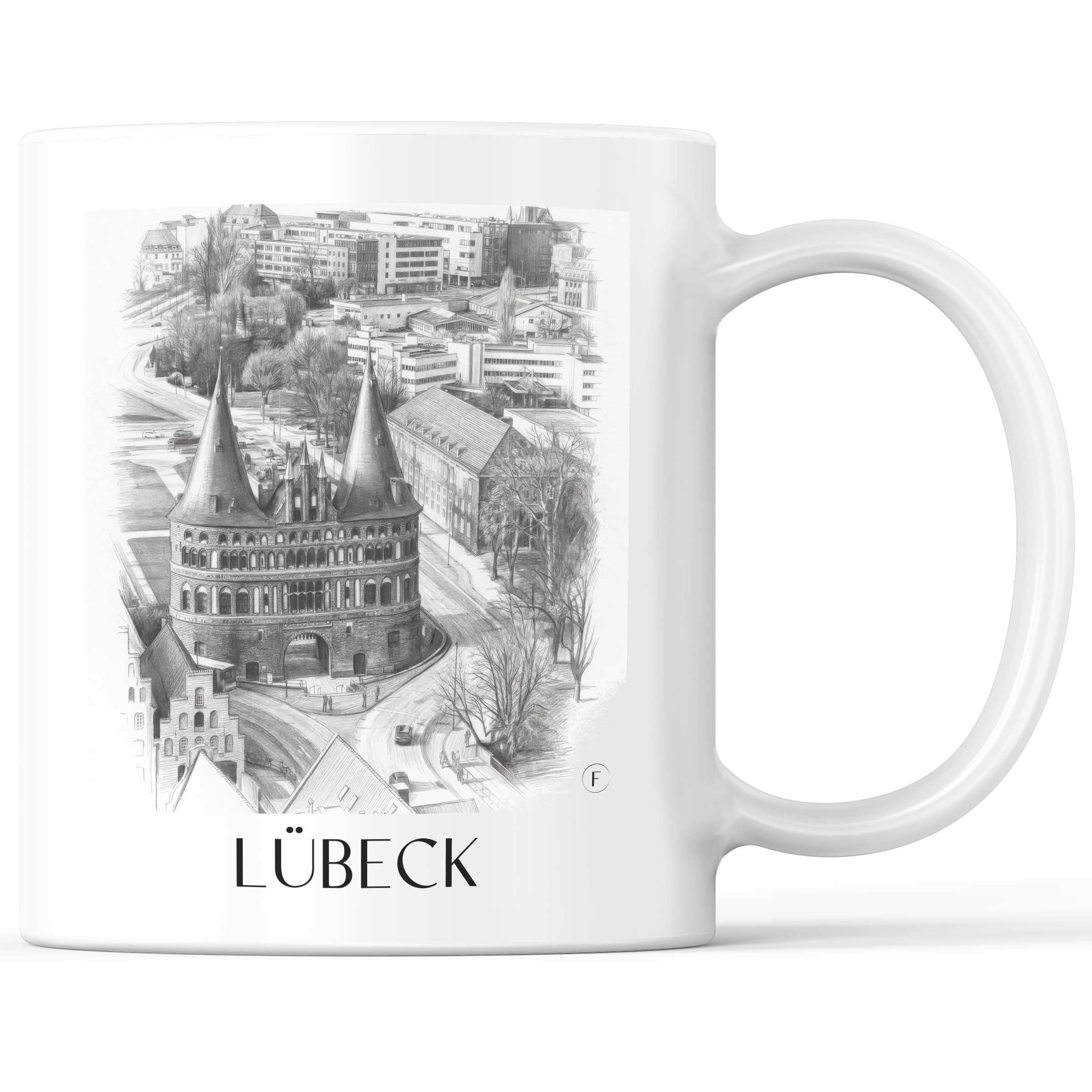 Lübeck - Deutschland Becher - Kaffeetasse im Zeichnung Stil