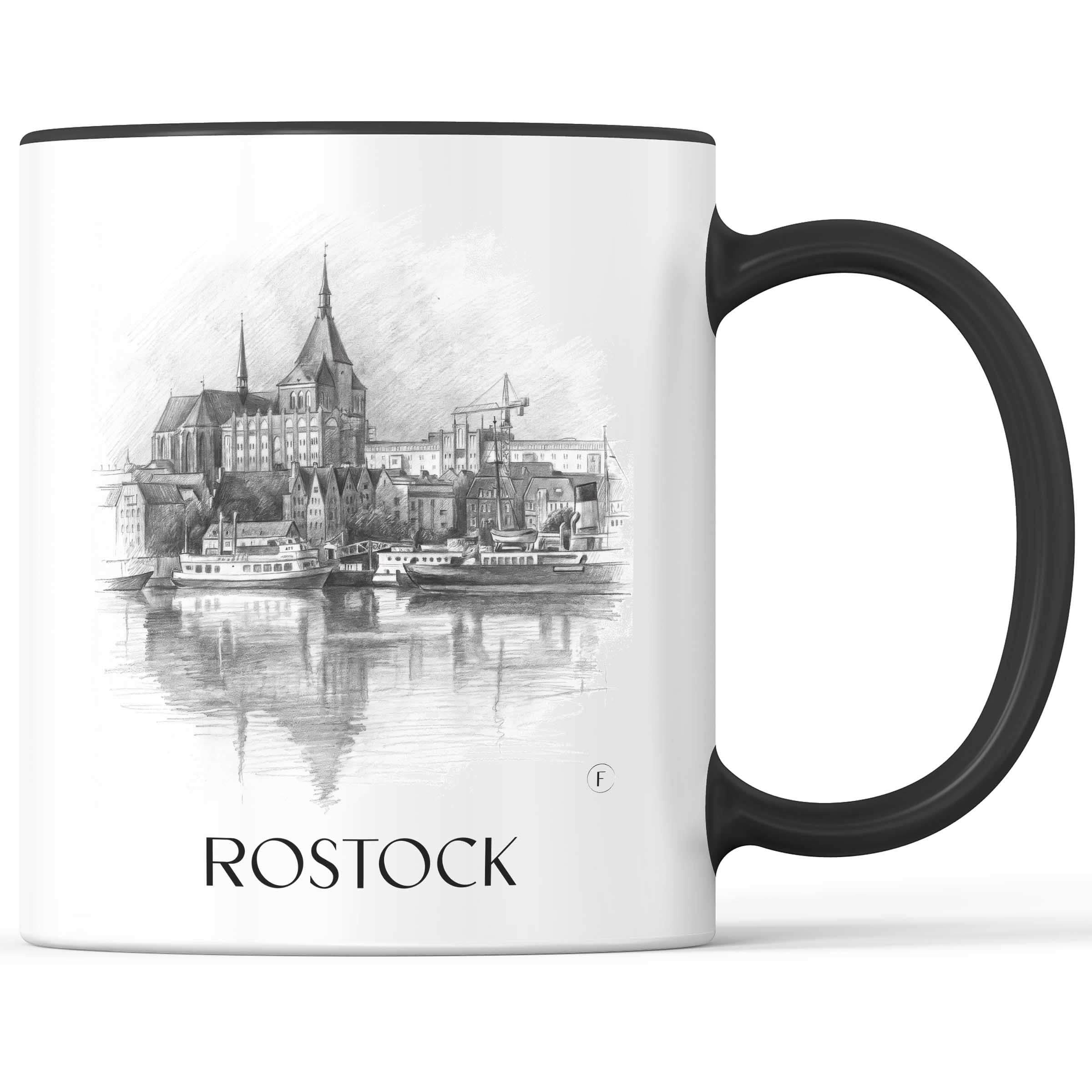 Rostock - Deutschland Becher - Kaffeetasse im Zeichnung Stil
