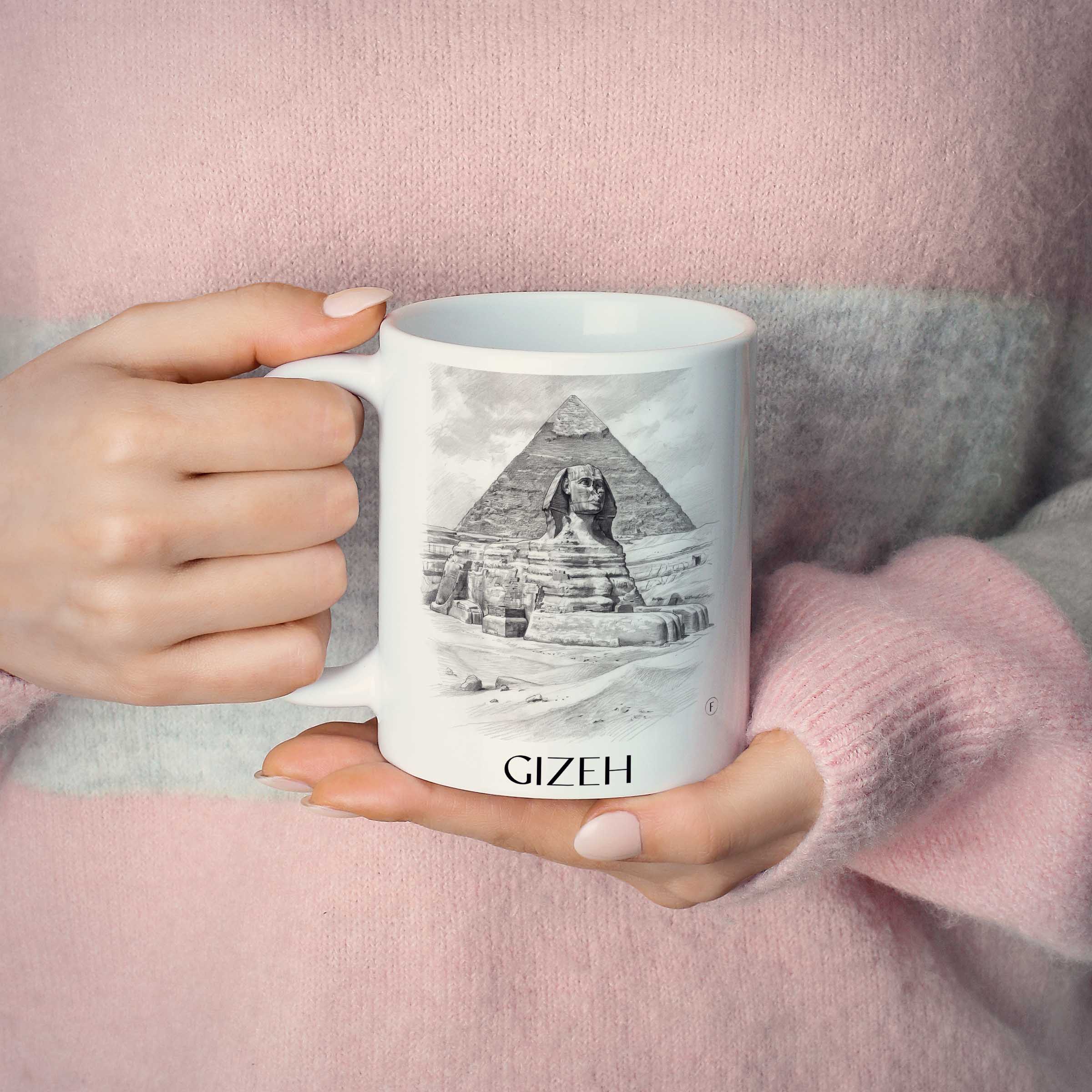 gizeh-ägypten-kaffeebecher-bleistift-zeichnung-drawing