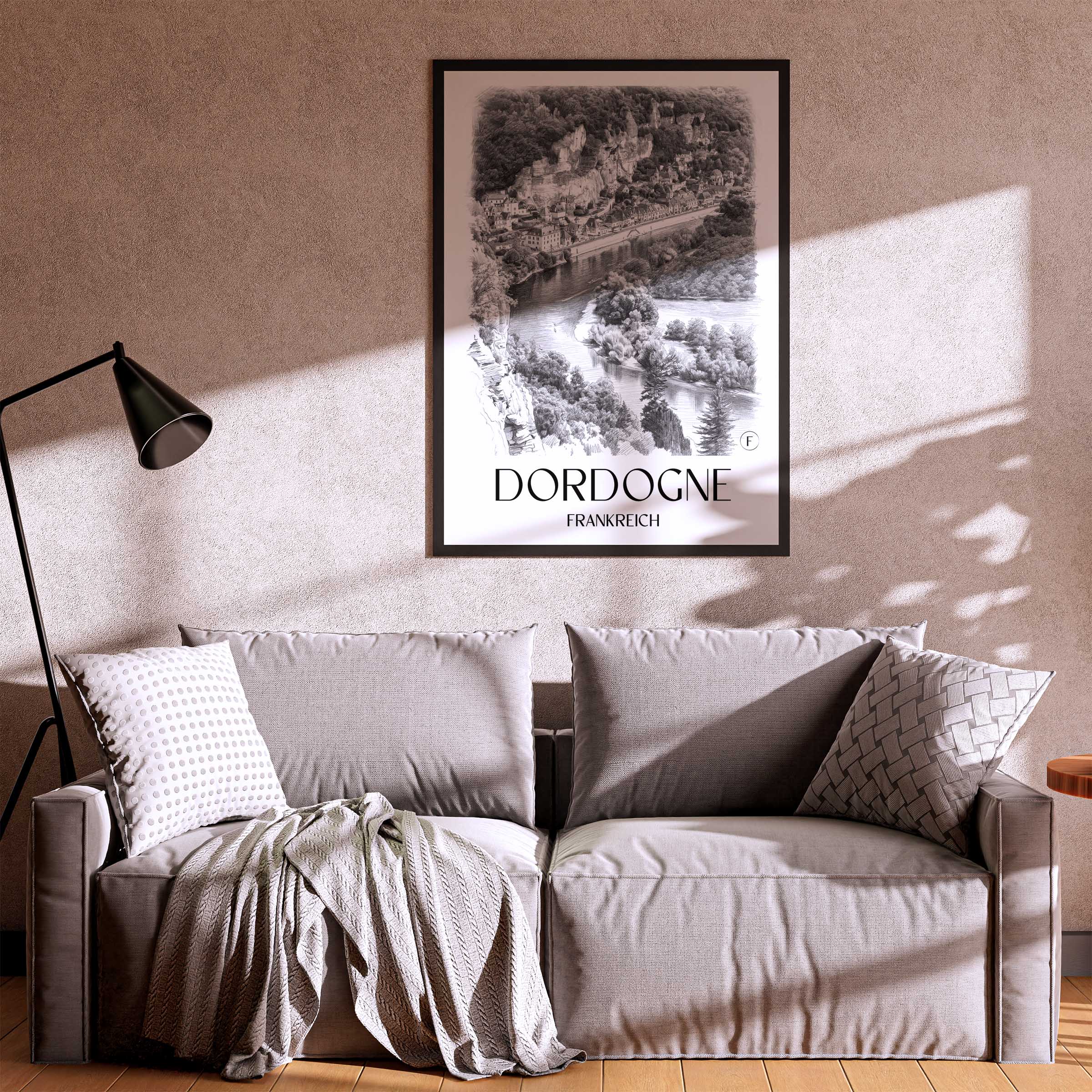 dordogne-frankreich-poster-bleistift-zeichnung-drawing