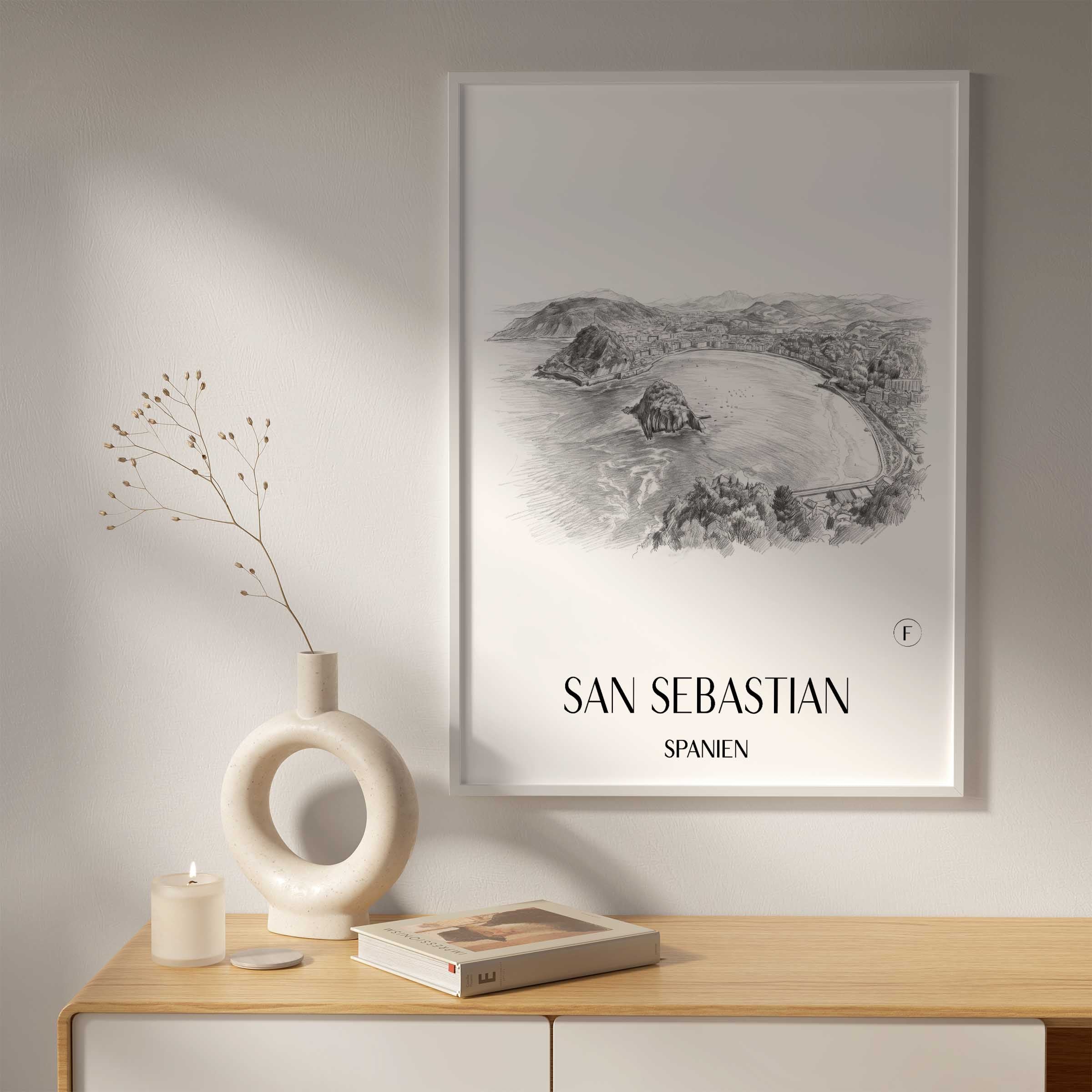 san-sebastian-spanien-poster-bleistift-zeichnung-drawing