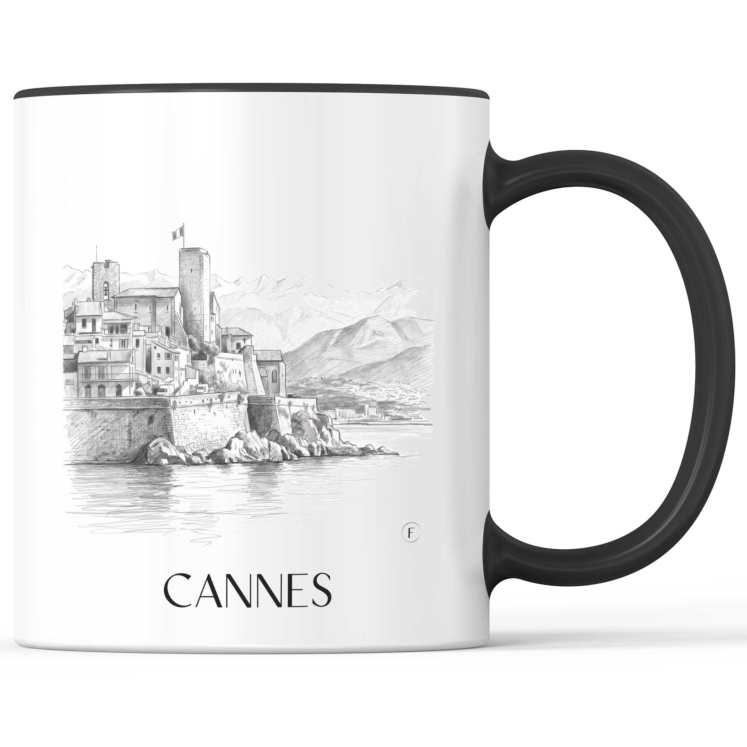 Antibes - Frankreich Becher - Kaffeetasse im Zeichnung Stil