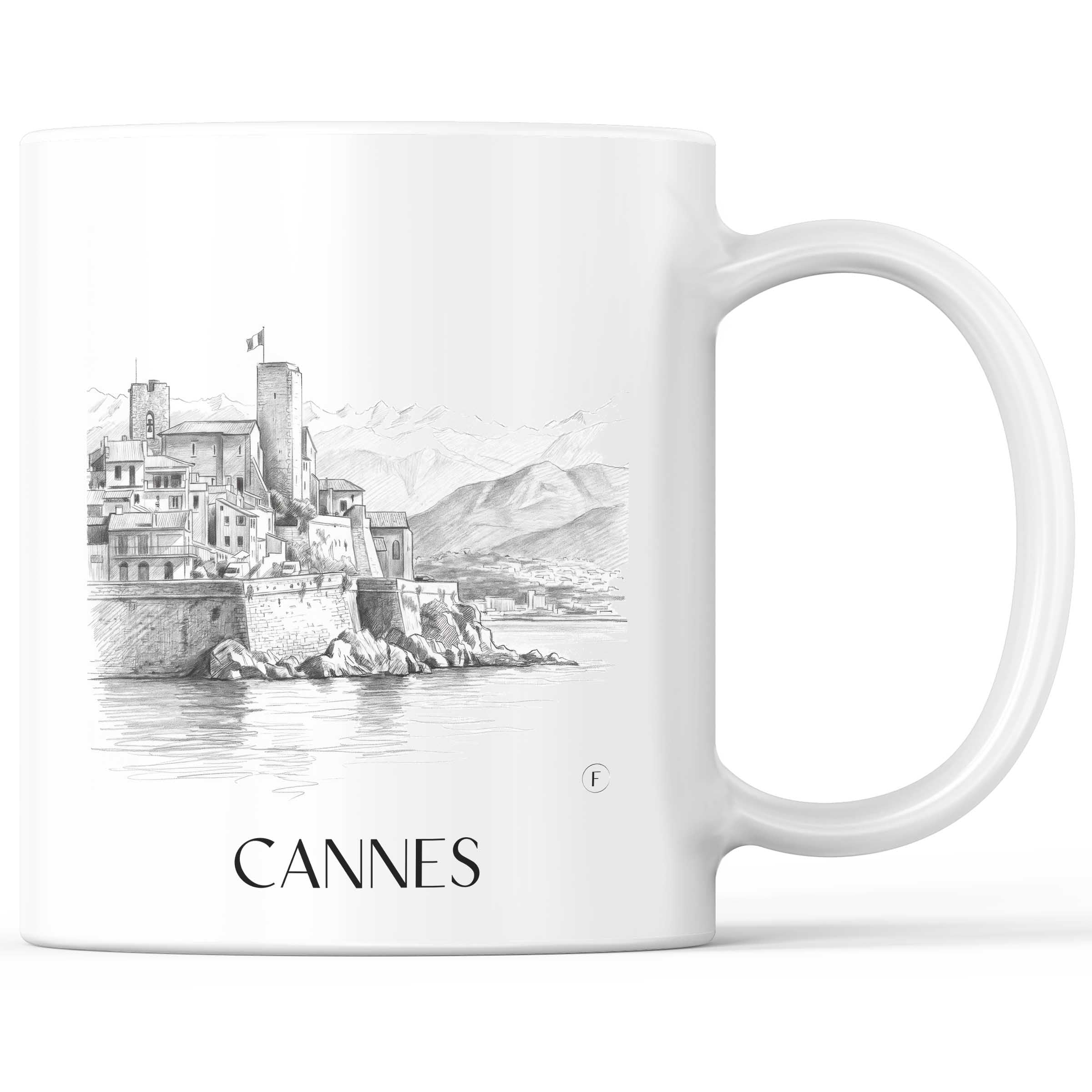Antibes - Frankreich Becher - Kaffeetasse im Zeichnung Stil