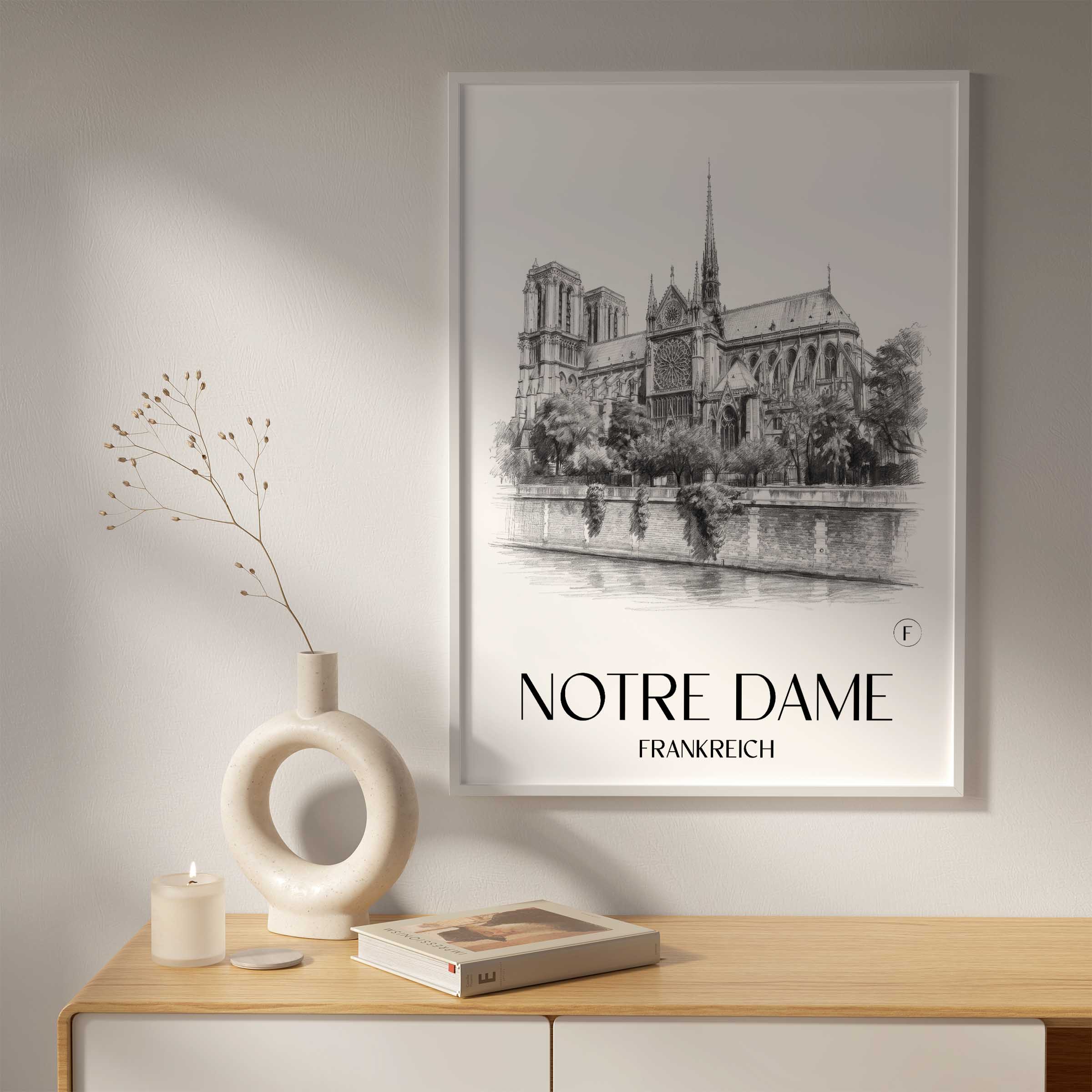 notre-dame-frankreich-poster-bleistift-zeichnung-drawing