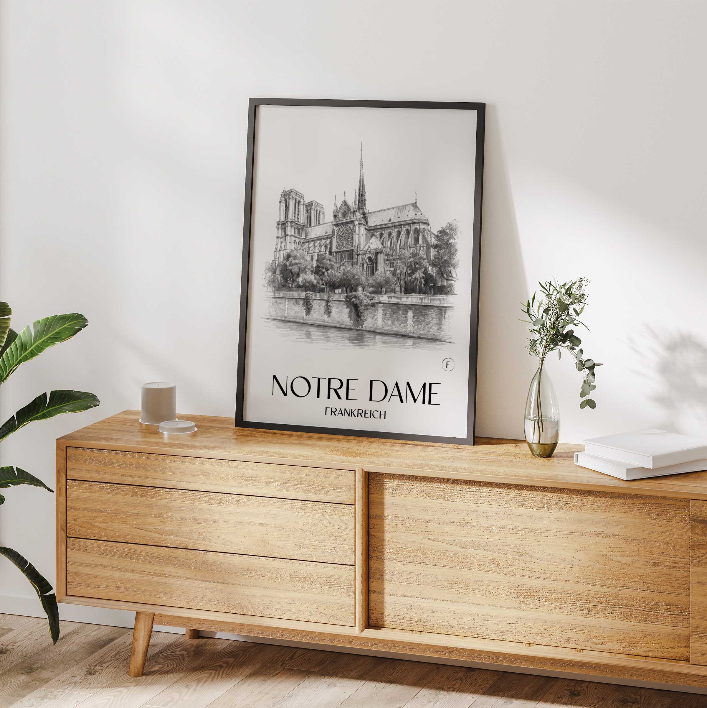 notre-dame-frankreich-poster-bleistift-zeichnung-drawing