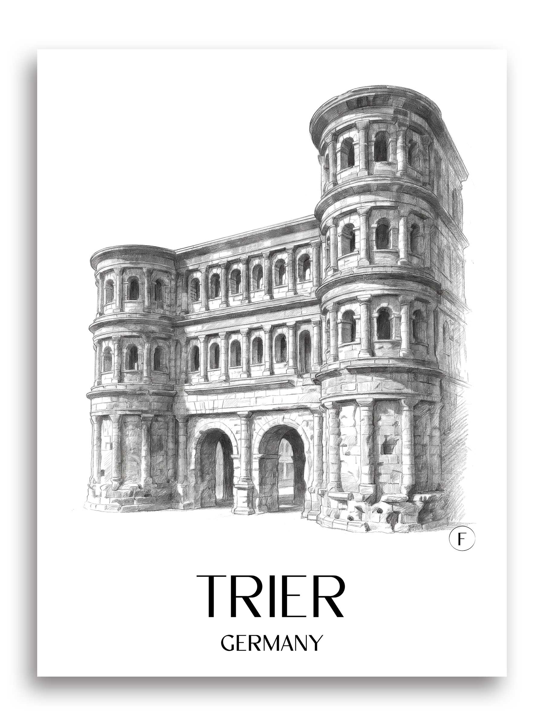 Trier Poster - - Deutschland Kunstdruck - Zeichnung von A4 bis A1