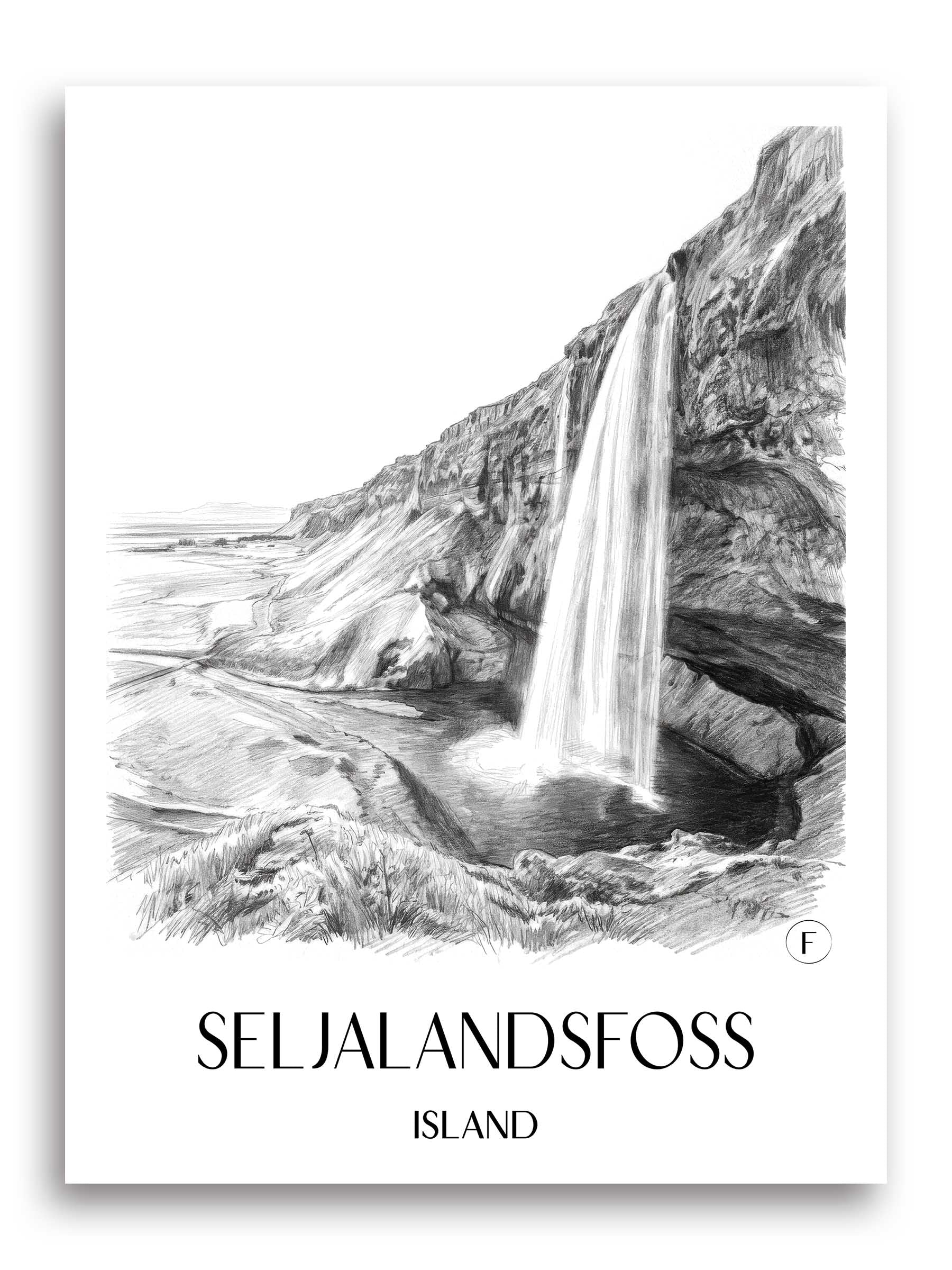 seljalandsfoss-island-poster-bleistift-zeichnung-drawing
