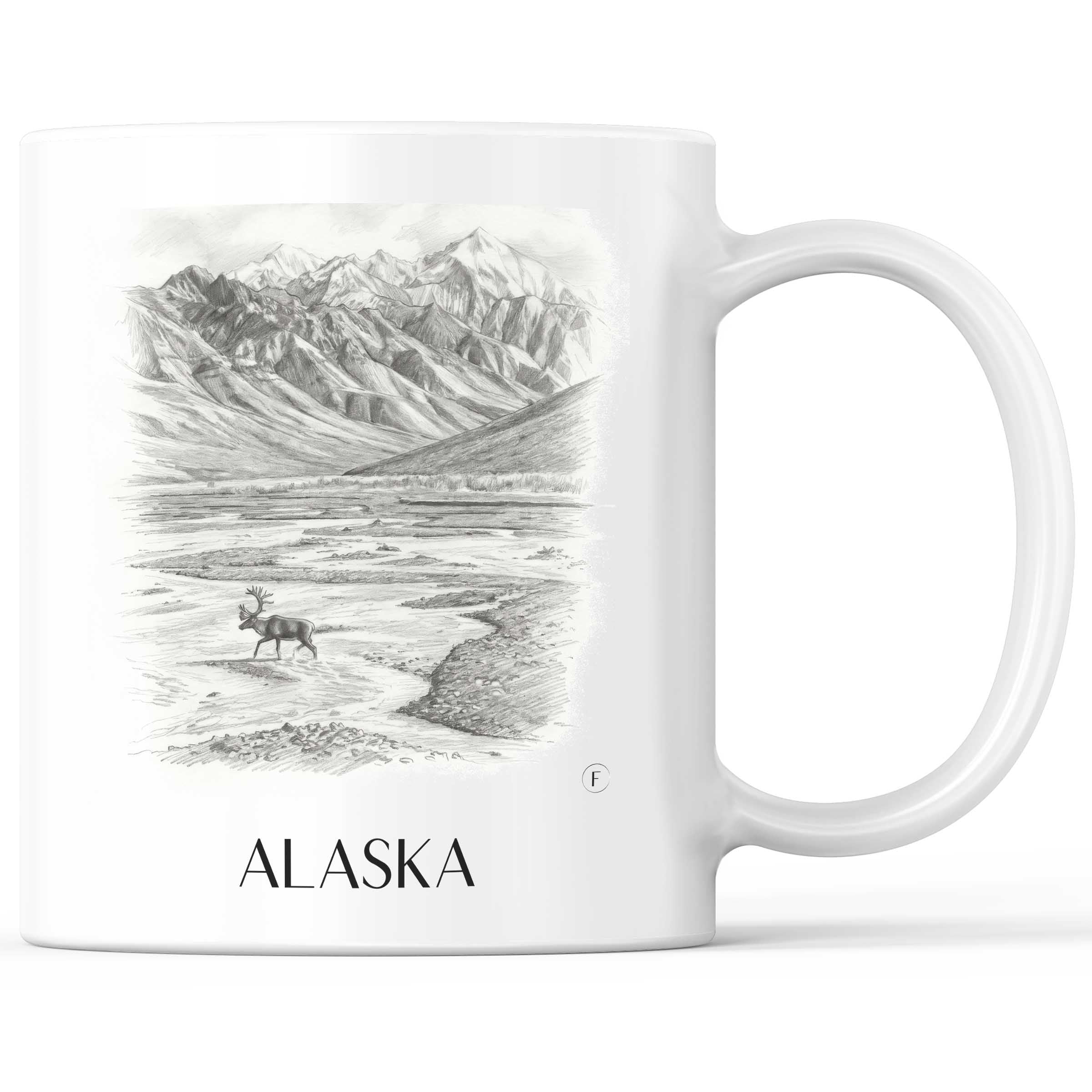 Alaska - Vereinigte Staaten von Amerika Becher - Kaffeetasse im Zeichnung Stil