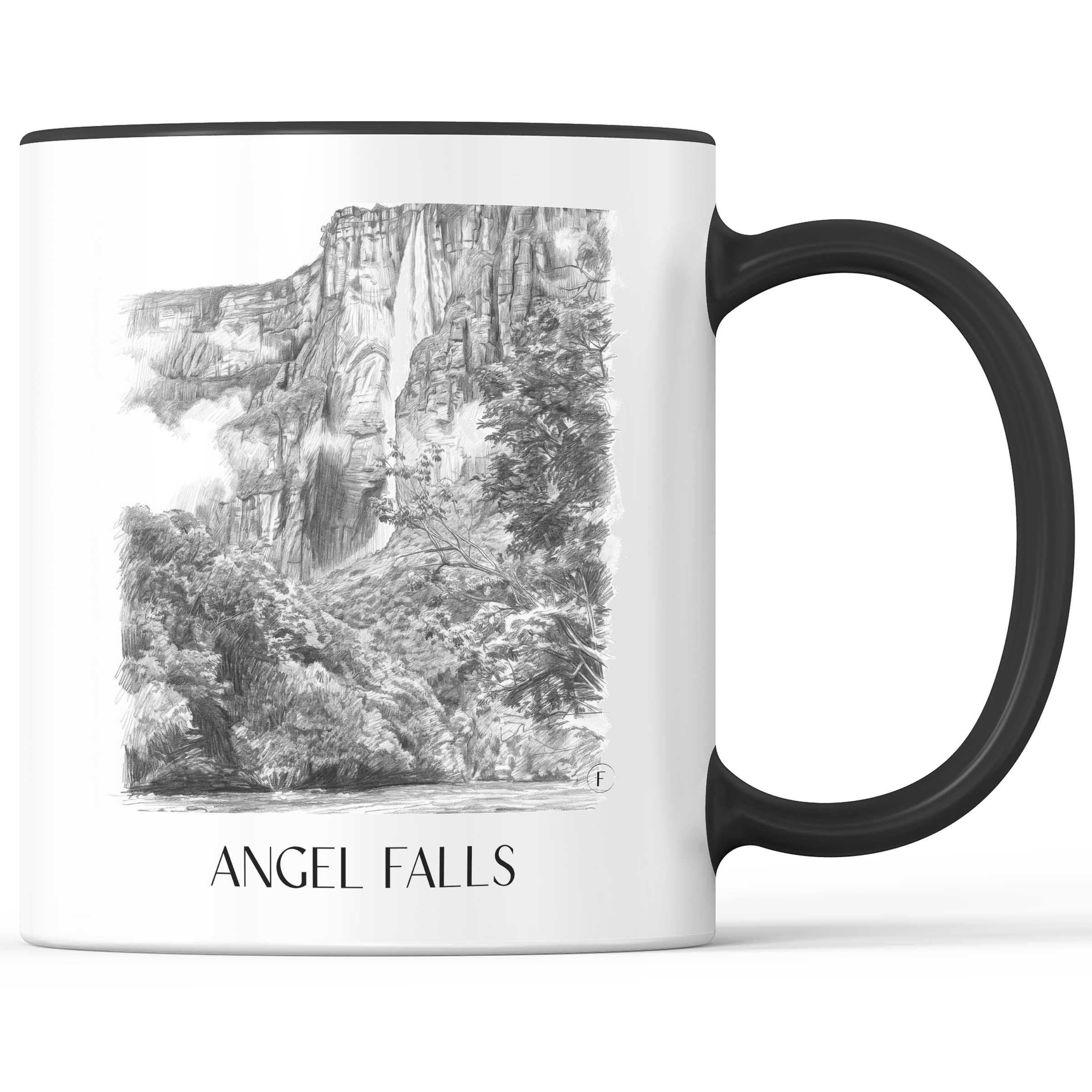 Angel Falls - Venezuela Becher - Kaffeetasse im Zeichnung Stil