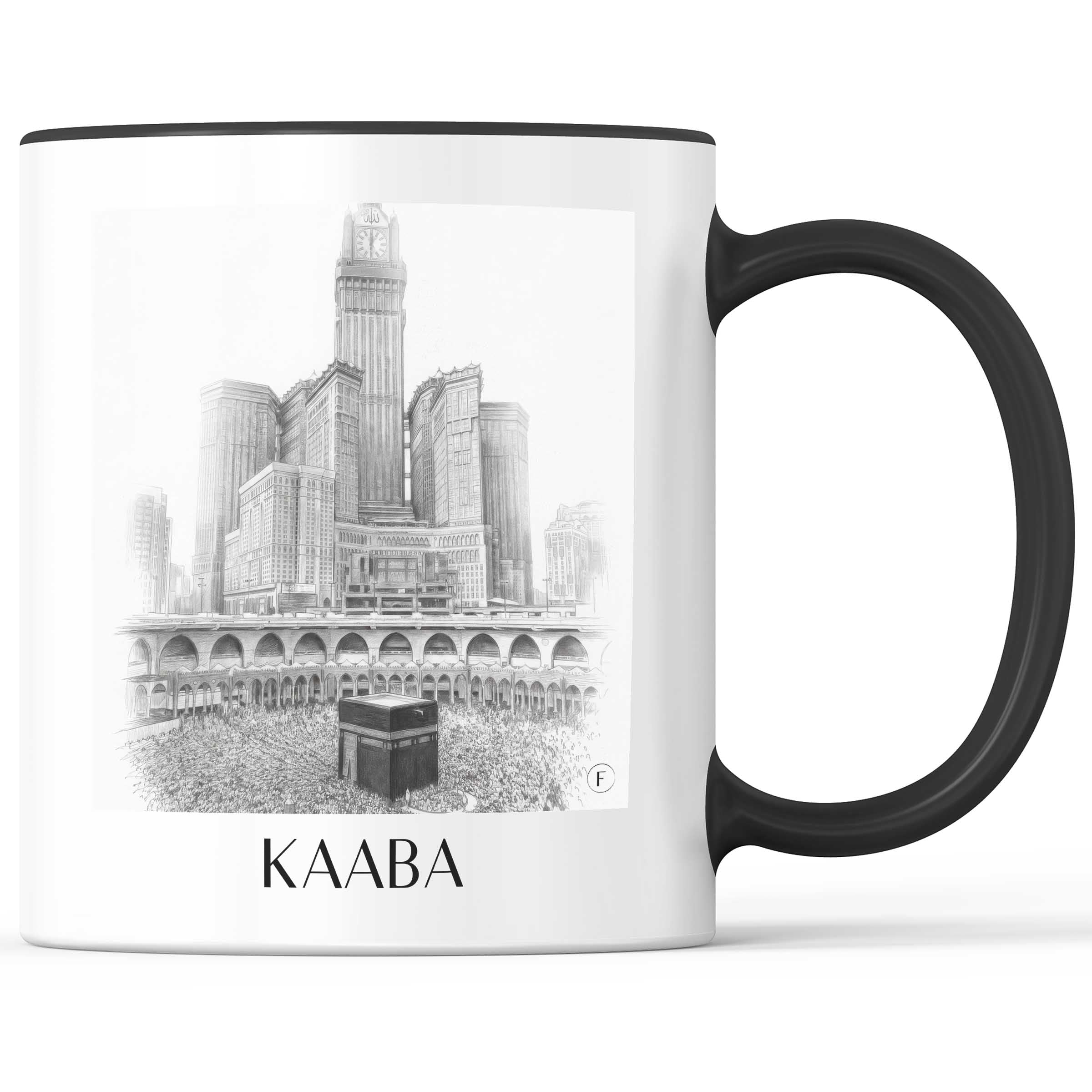 Kaaba, Mekka - Saudi-Arabien Becher - Kaffeetasse im Zeichnung Stil