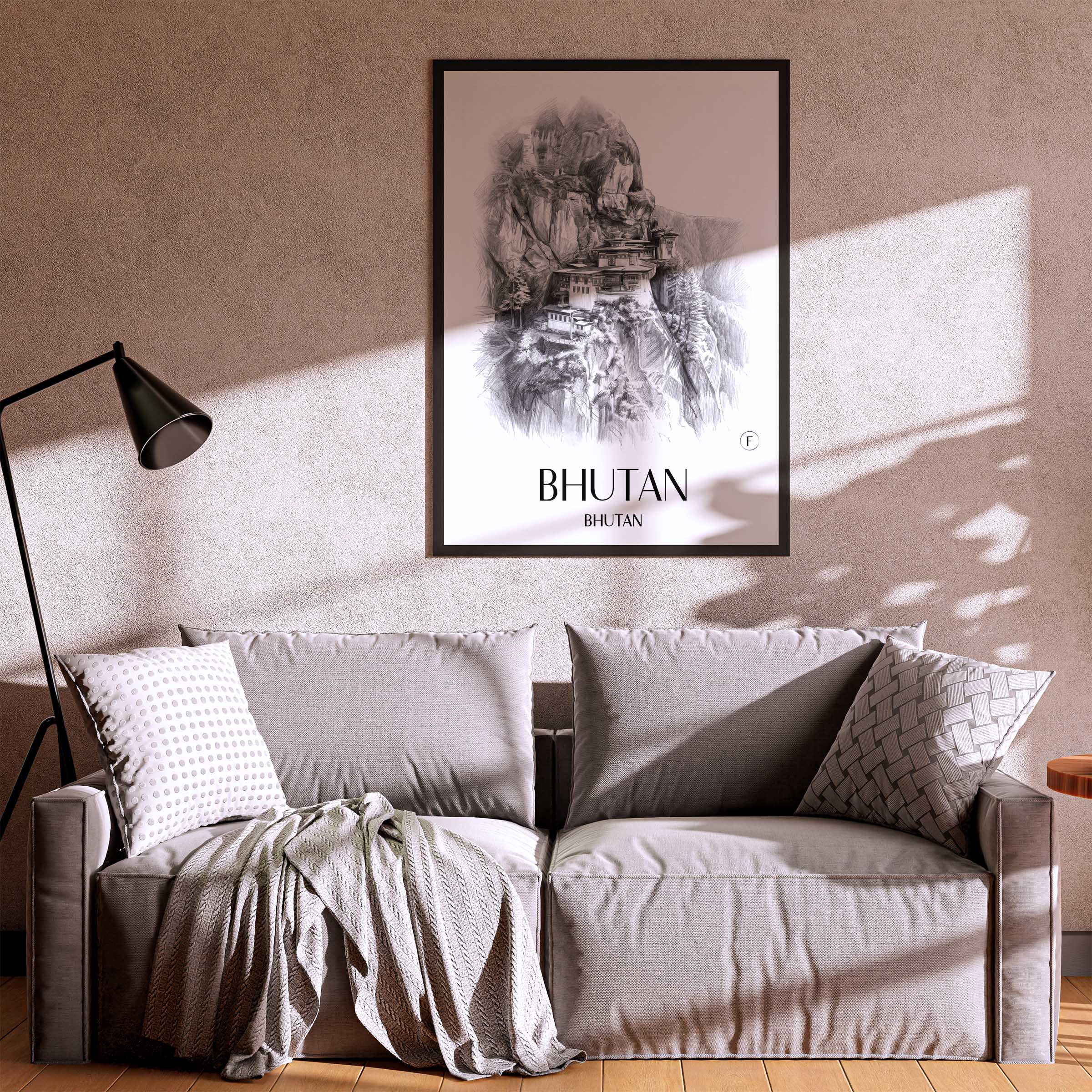 bhutan-bhutan-poster-bleistift-zeichnung-drawing