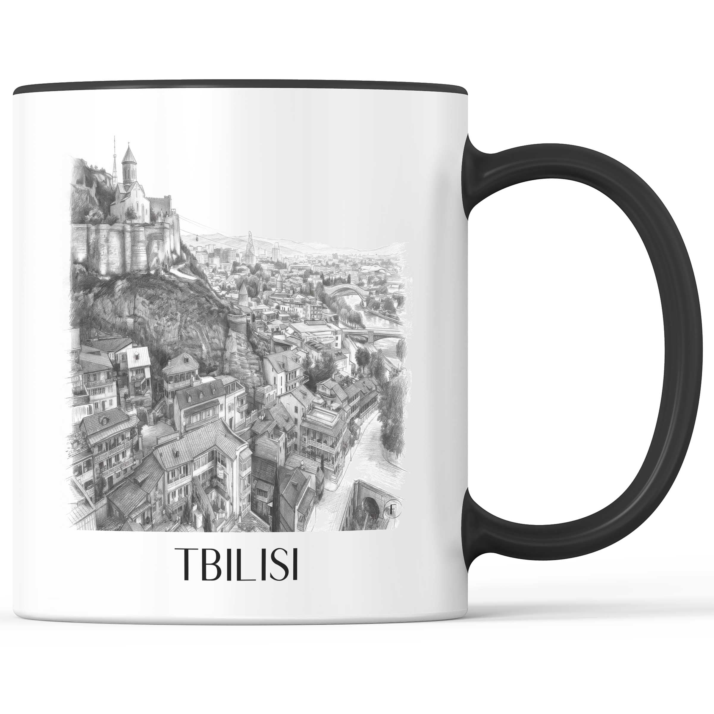 Tiflis - Georgien Becher - Kaffeetasse im Zeichnung Stil