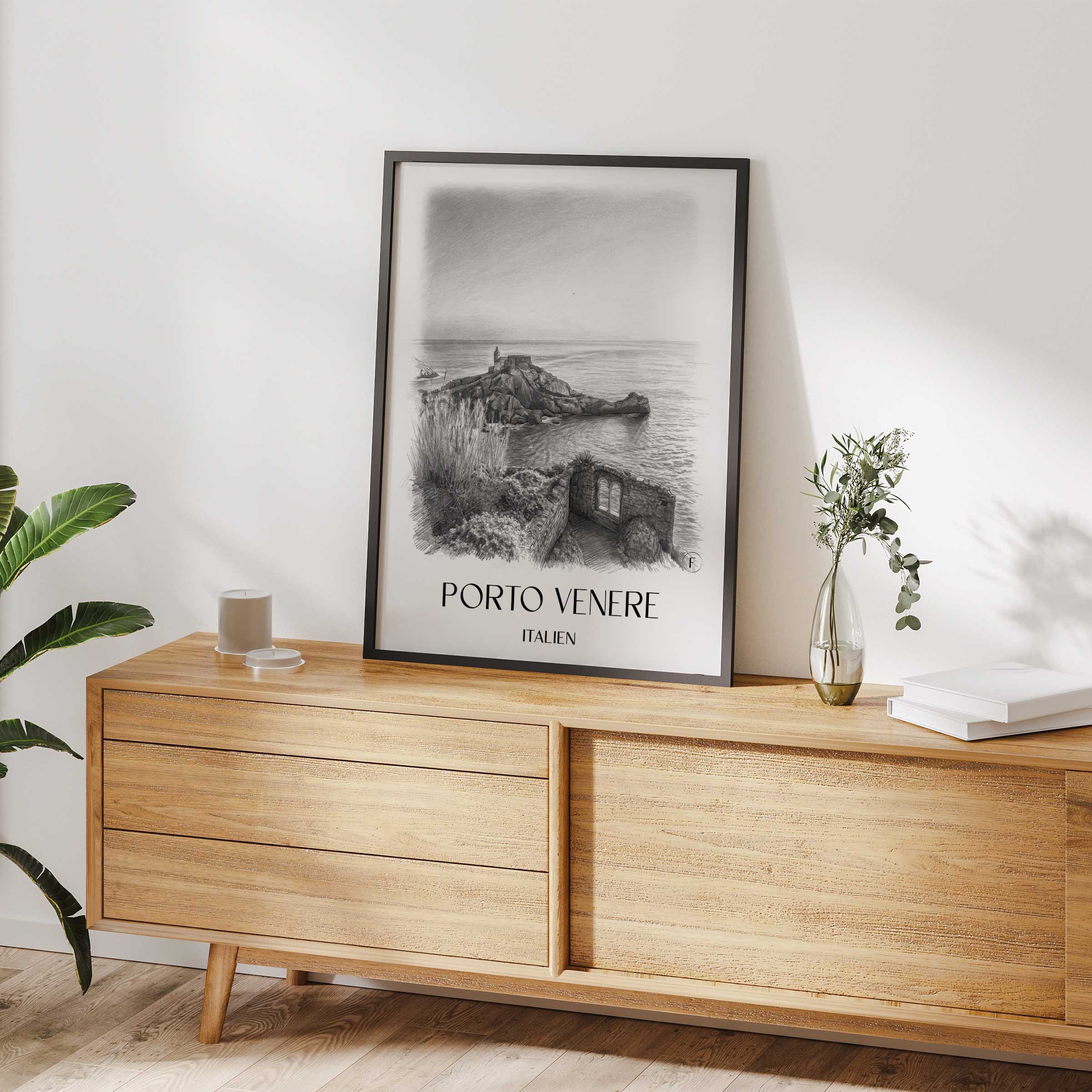 porto-venere-italien-poster-bleistift-zeichnung-drawing