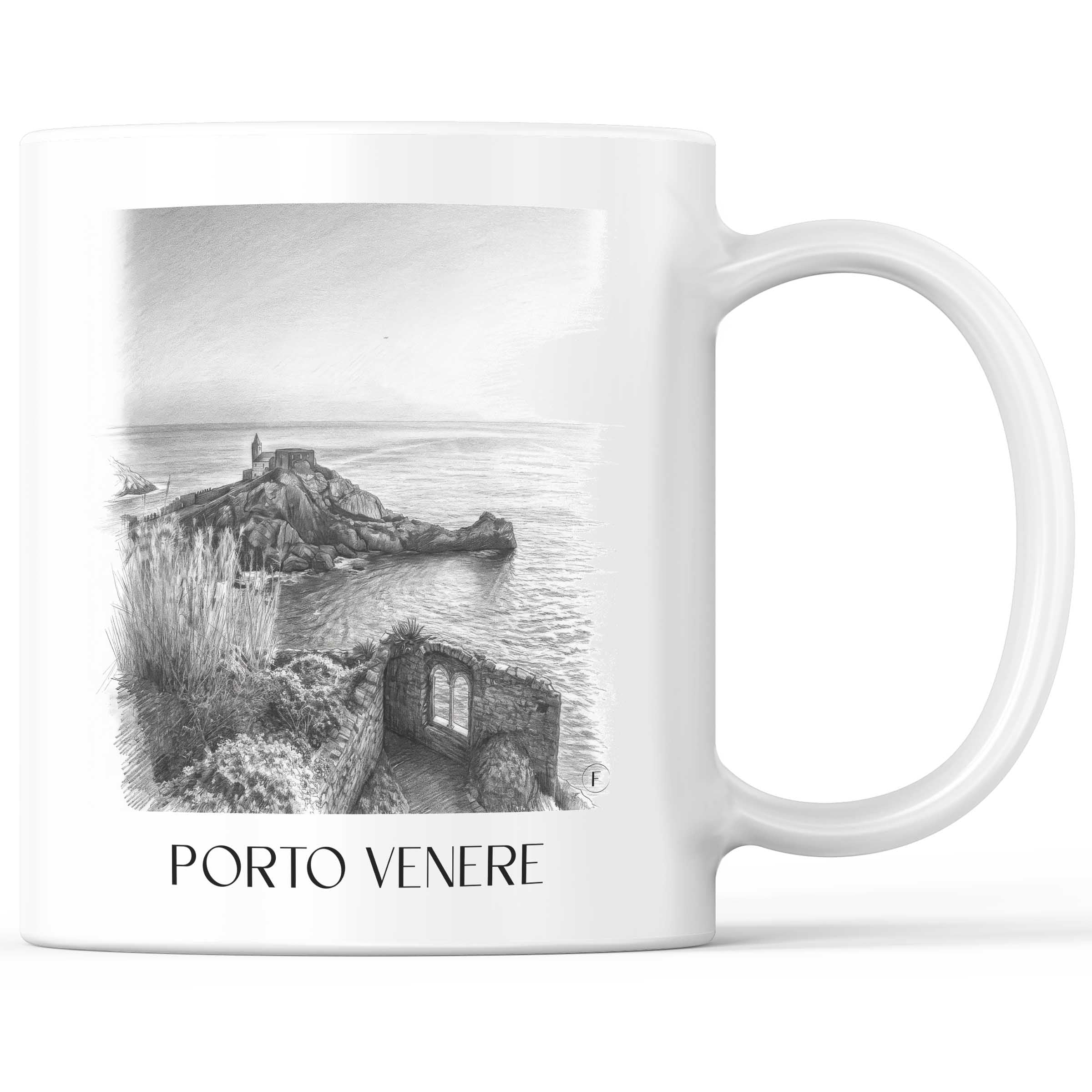 Porto Venere - Italien Becher - Kaffeetasse im Zeichnung Stil
