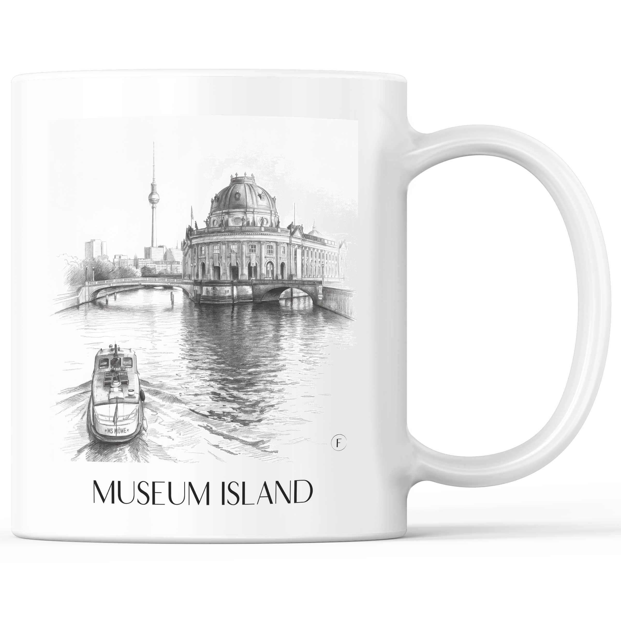 Museumsinsel Kaffeebecher - Berlin - Deutschland Becher - Kaffeetasse im Zeichnung Stil