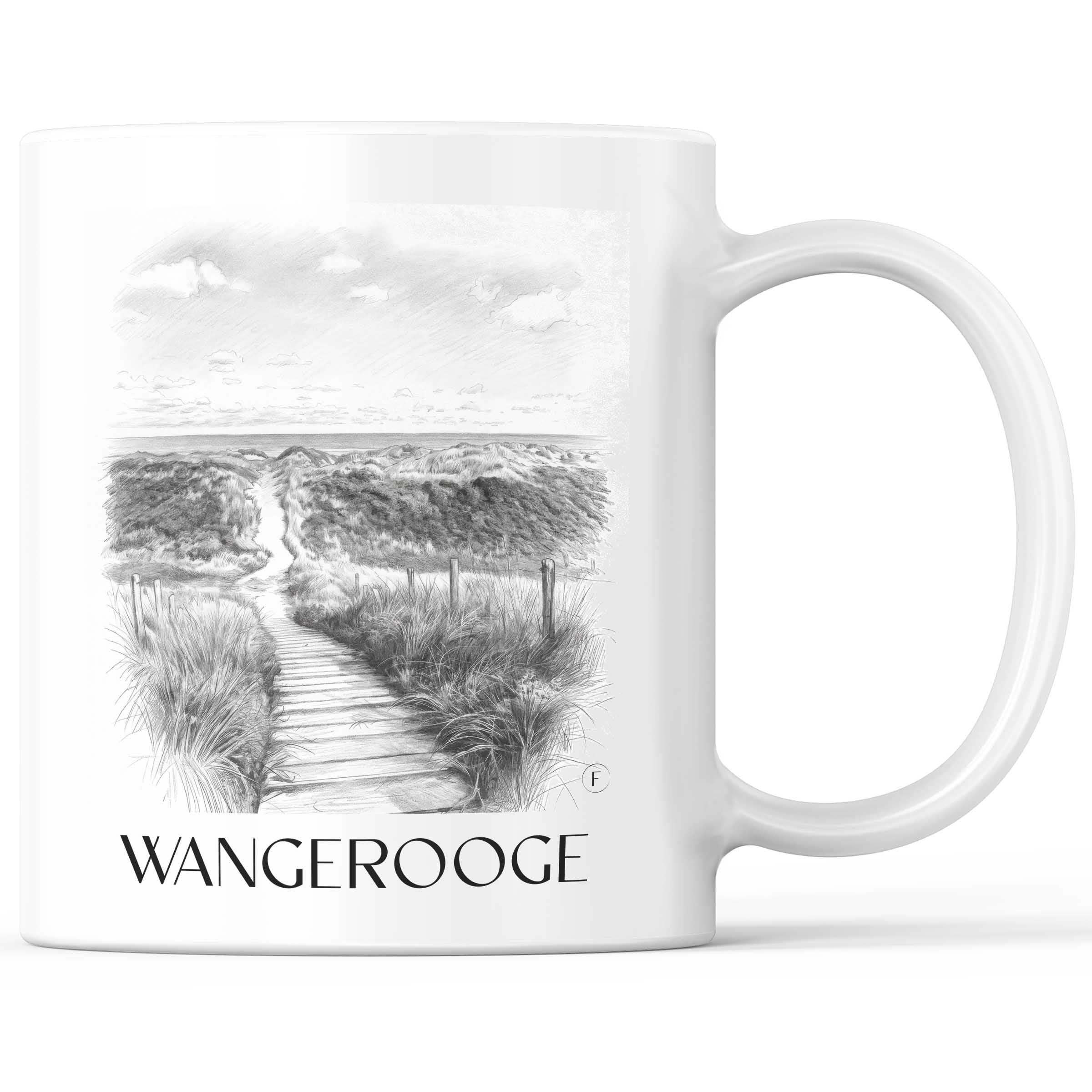 Wangerooge - Deutschland Becher - Kaffeetasse im Zeichnung Stil