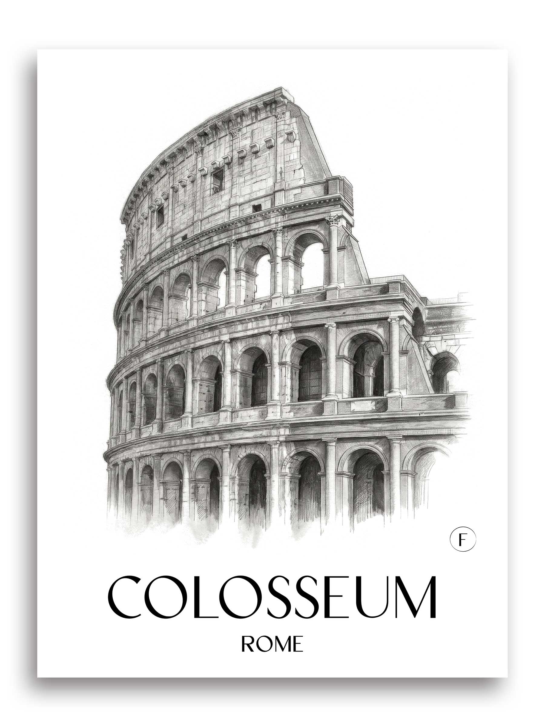 Kolosseum Poster - Rom - Italien Kunstdruck - Zeichnung von A4 bis A1