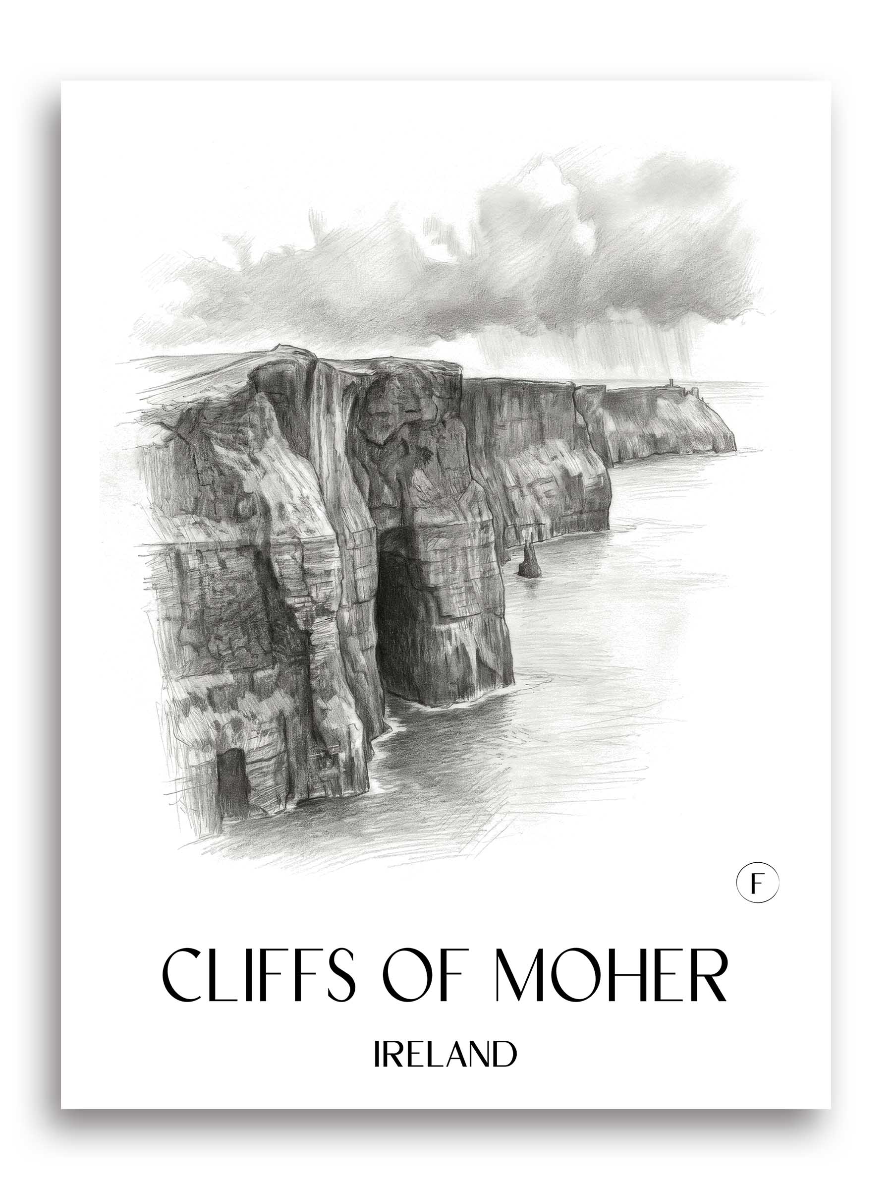Cliffs of Moher Poster - Irland - Irland Kunstdruck - Zeichnung von A4 bis A1