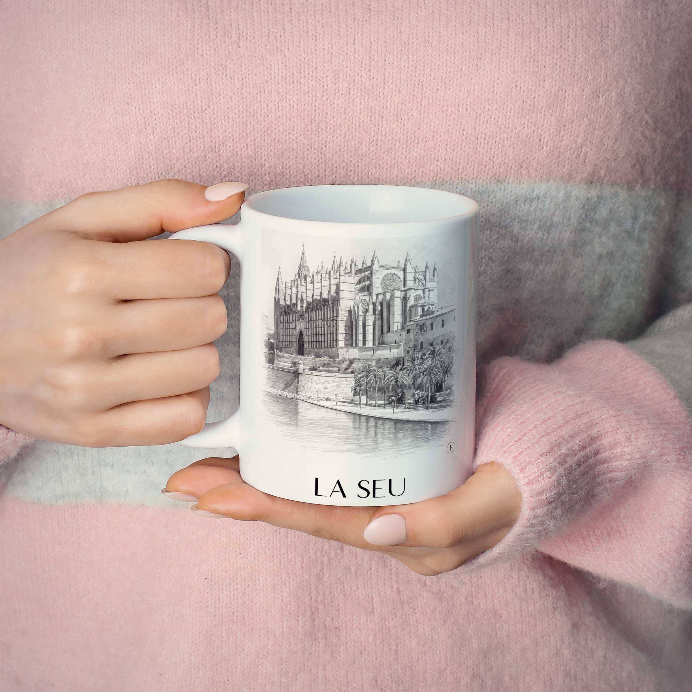 la-seu-mallorca-spanien-kaffeebecher-bleistift-zeichnung-drawing