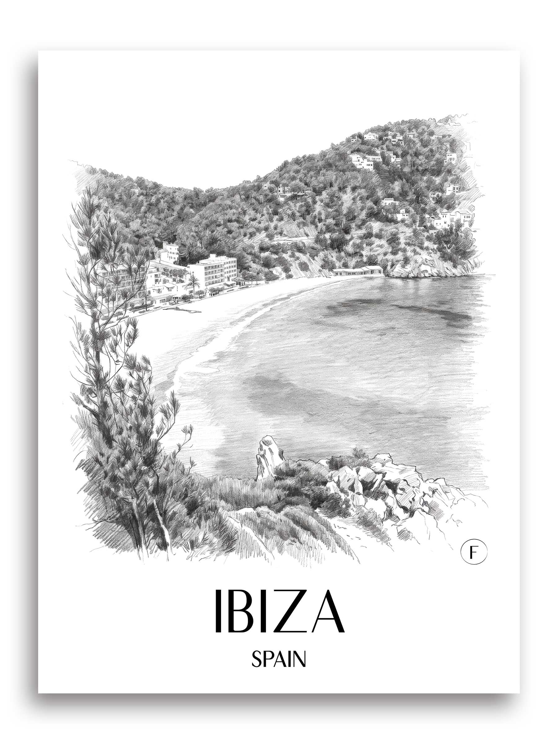 Ibiza Poster - Spanien - Spanien Kunstdruck - Zeichnung von A4 bis A1