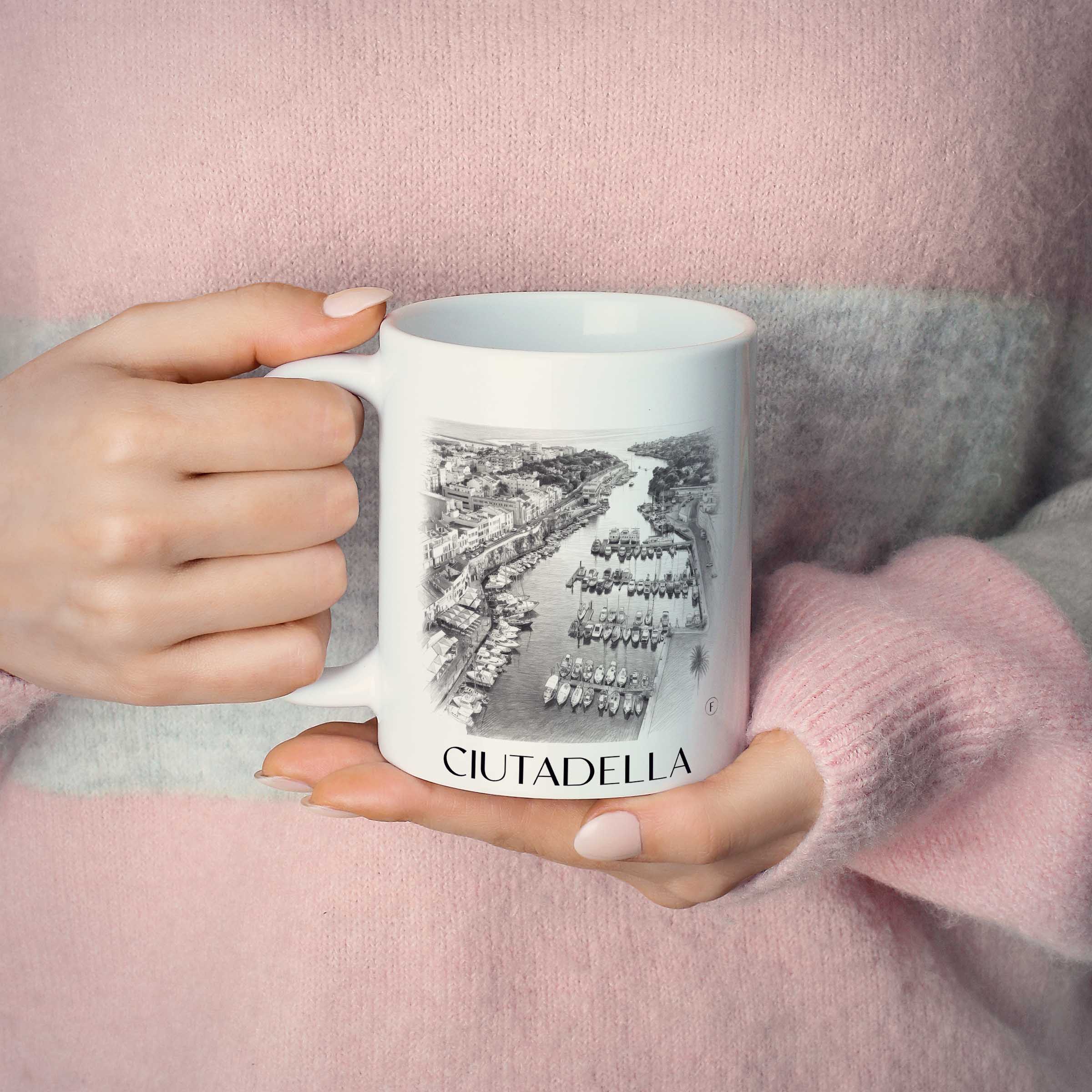 ciutadella-menorca-spanien-kaffeebecher-bleistift-zeichnung-drawing