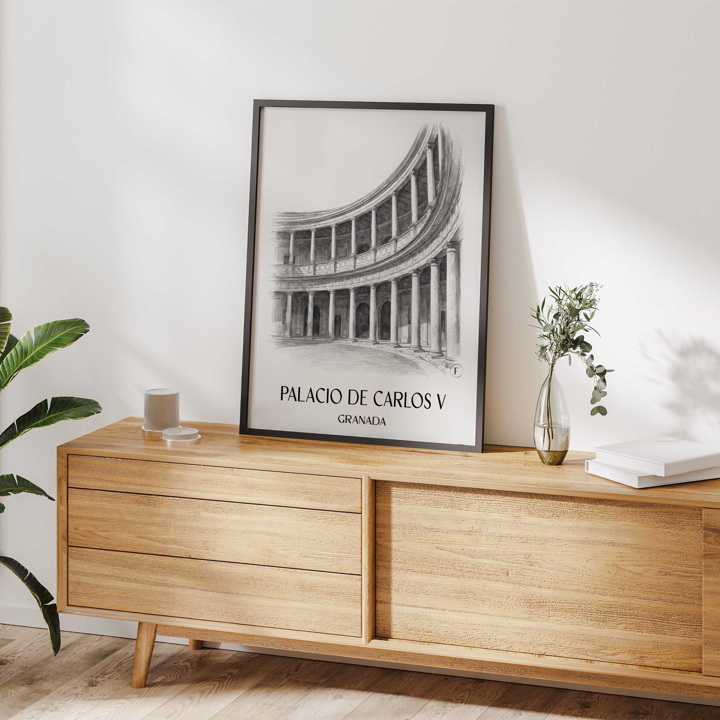 palacio-de-carlos-v-granada-spanien-poster-bleistift-zeichnung-drawing