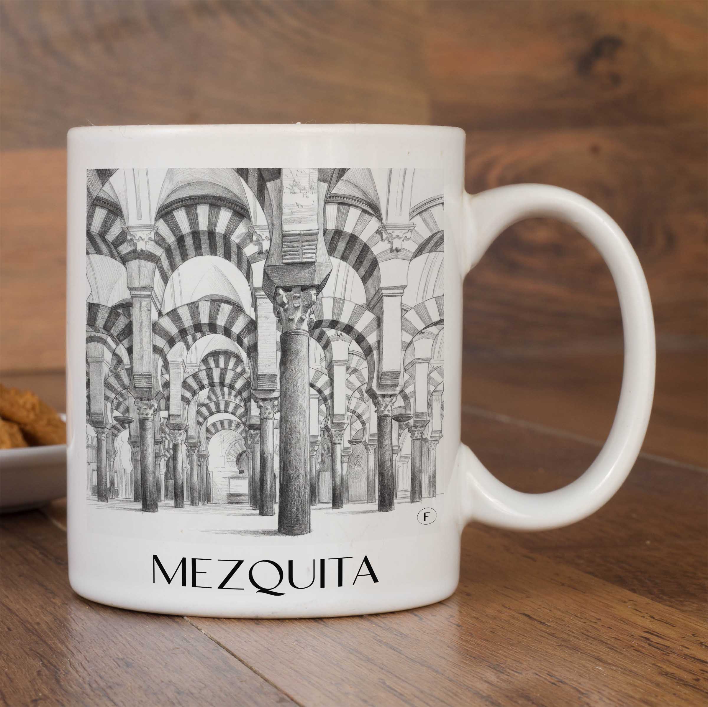 mezquita-córdoba-spanien-kaffeebecher-bleistift-zeichnung-drawing